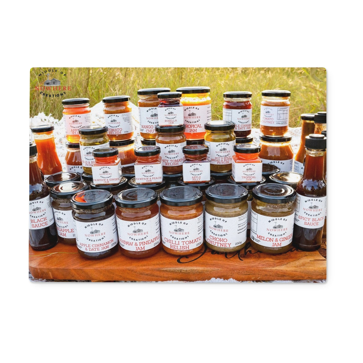 Flavours Are Abundant Glass Chopping Board