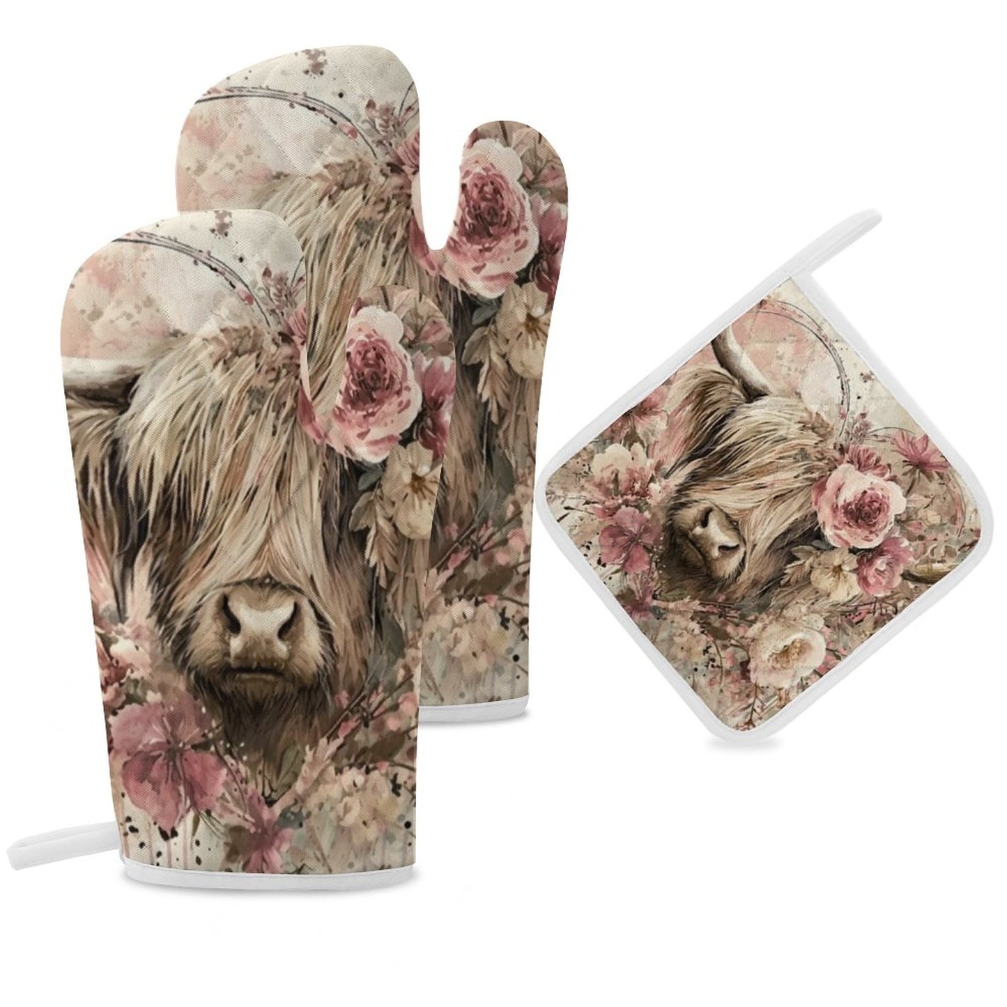 Eliza Oven Mitts & Pot Holder Set of 3