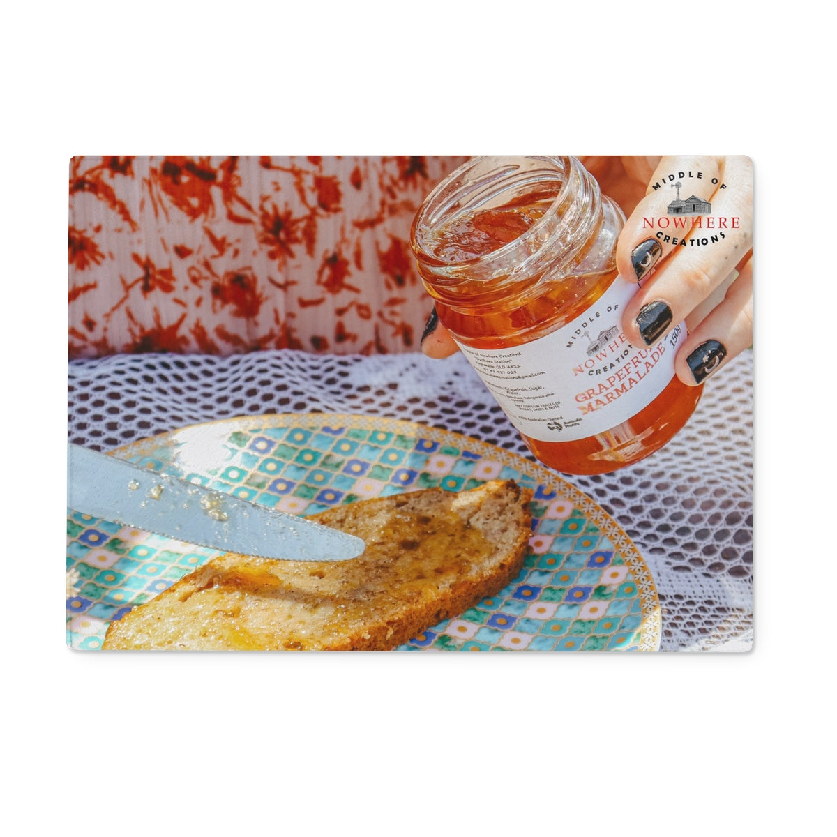 Grapefruit Marmalade Glass Chopping Board