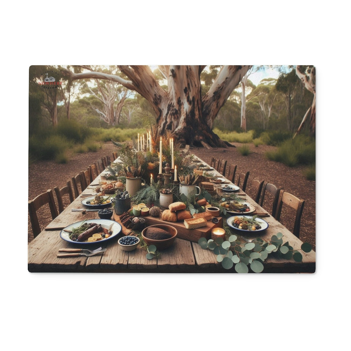 Christmas Lunch For All Glass Chopping Board