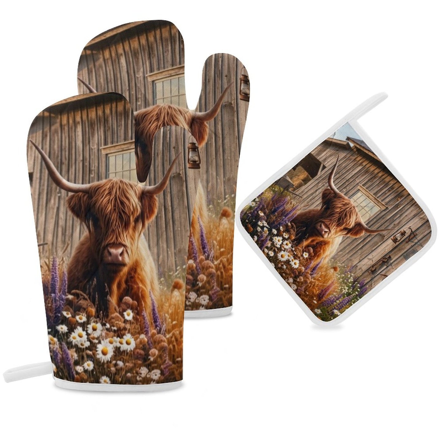 Caroline Oven Mitts & Pot Holder Set of 3