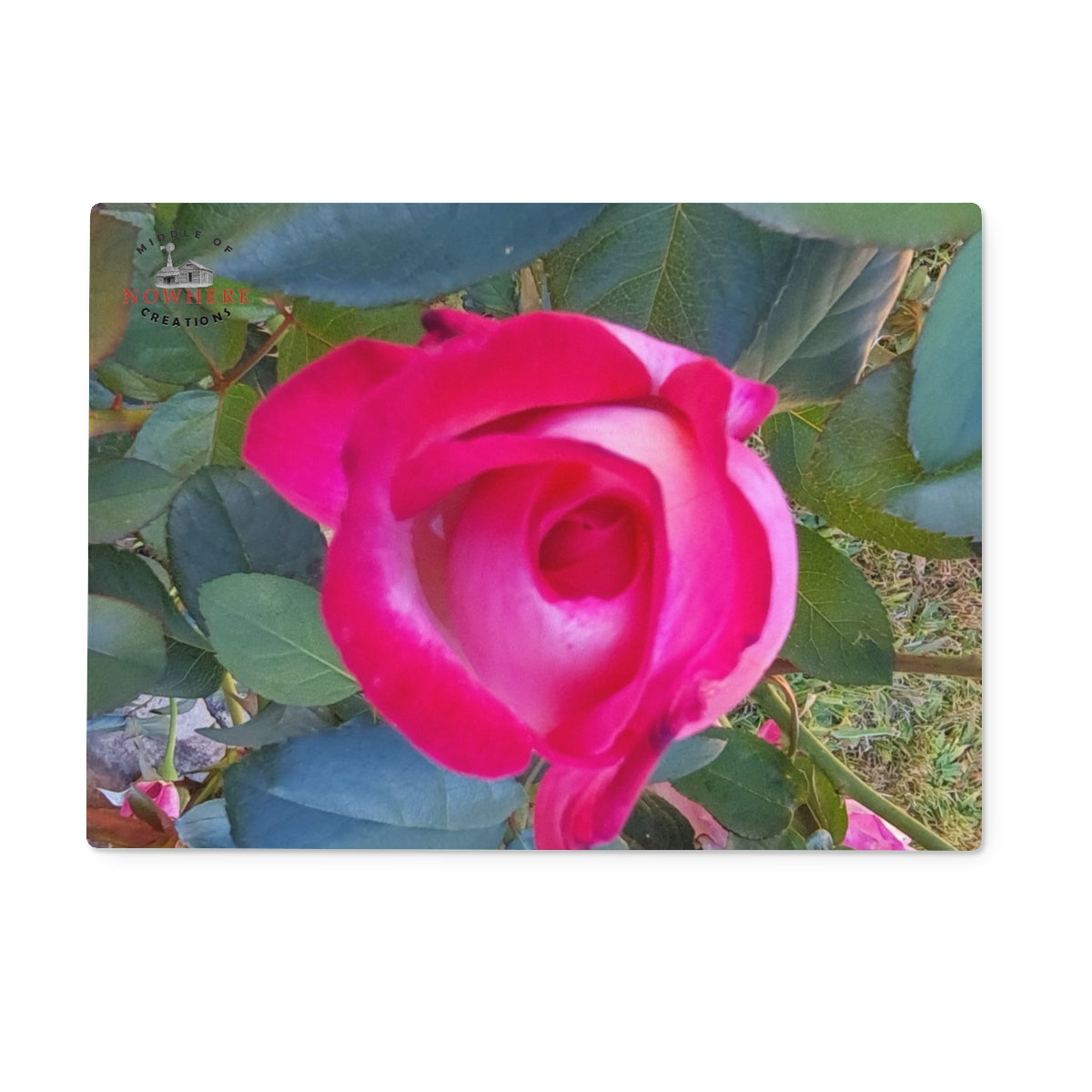 Pink Rose Glass Chopping Board