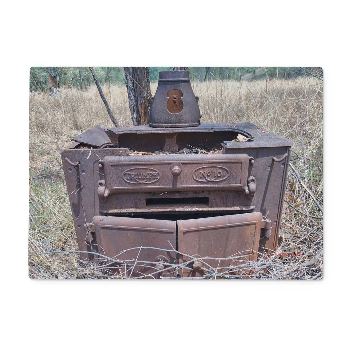 Antique Wood Stove Glass Chopping Board