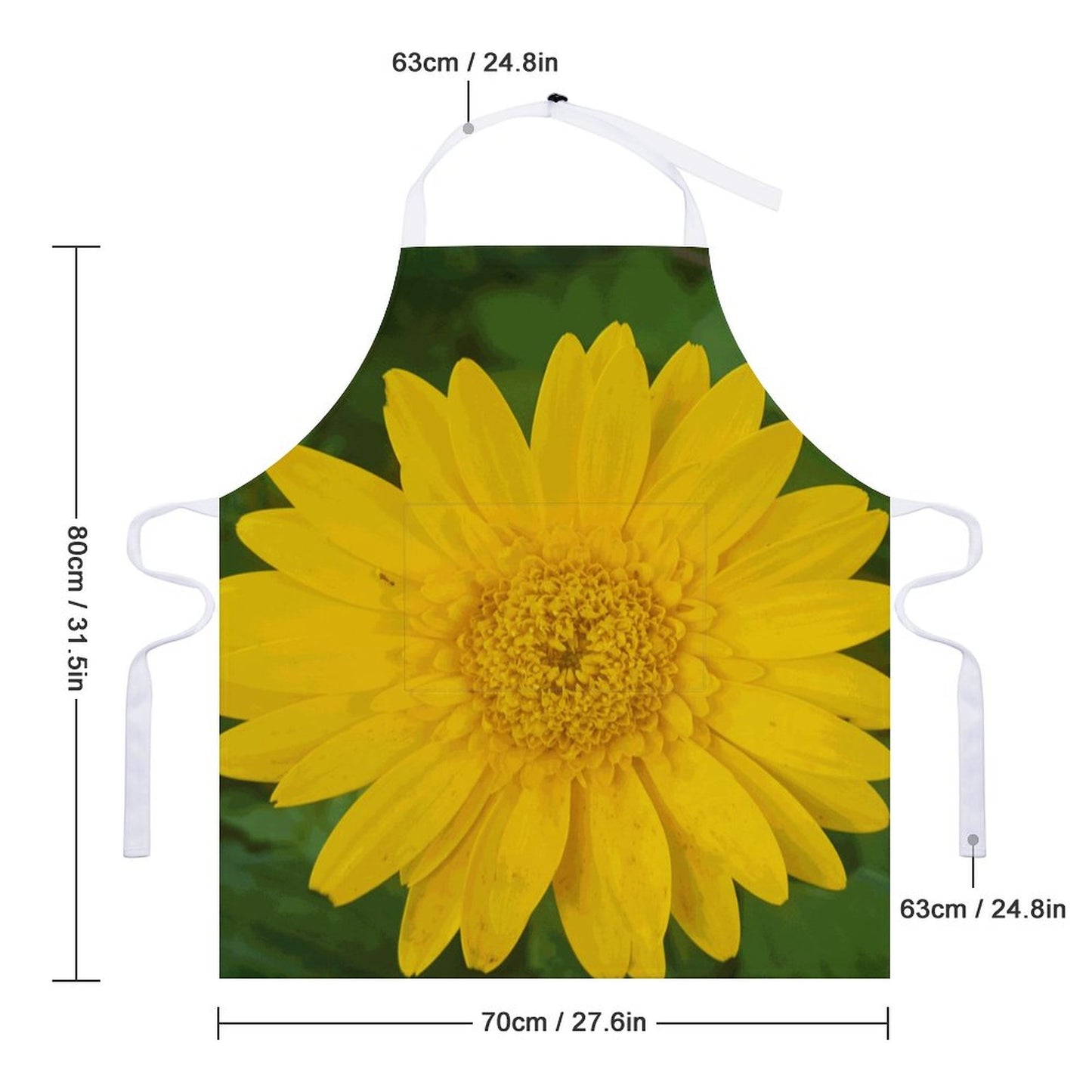 Yellow Gerbera Adult Apron with Pocket