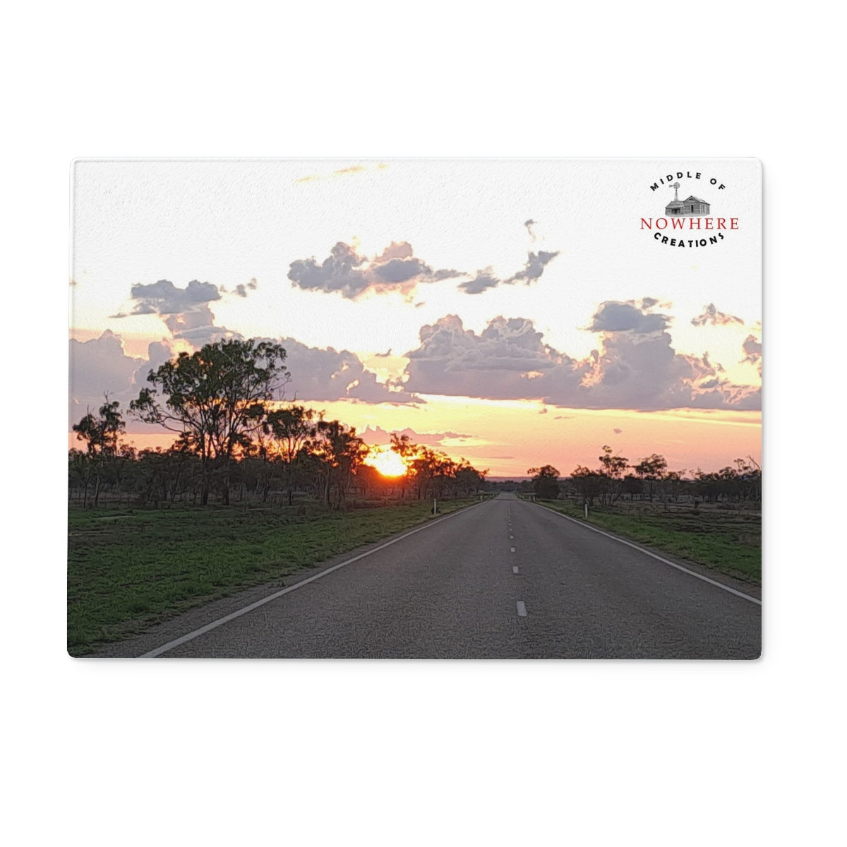 Road Less Travelled Glass Chopping Board