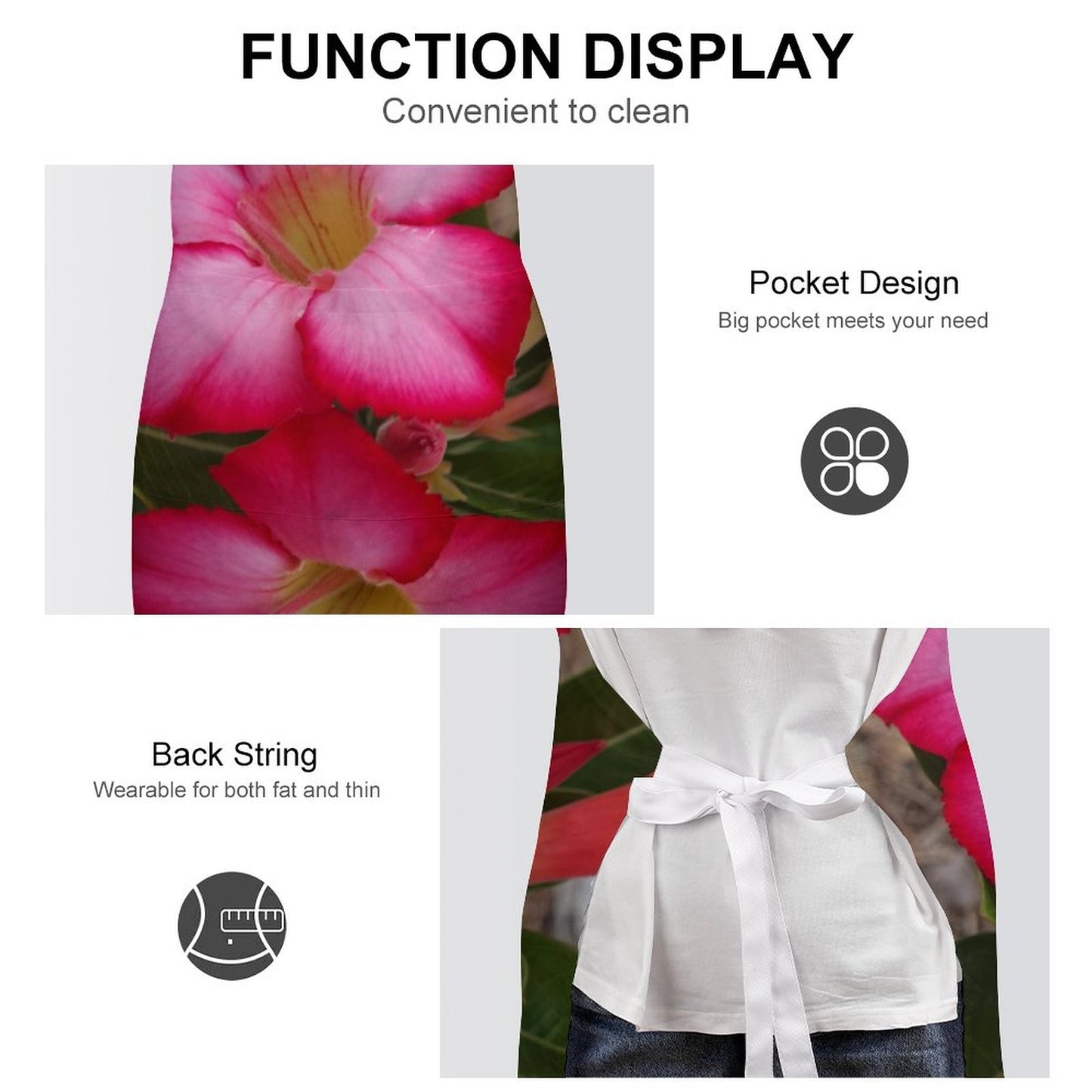 Desert Rose Adult Apron with Pocket