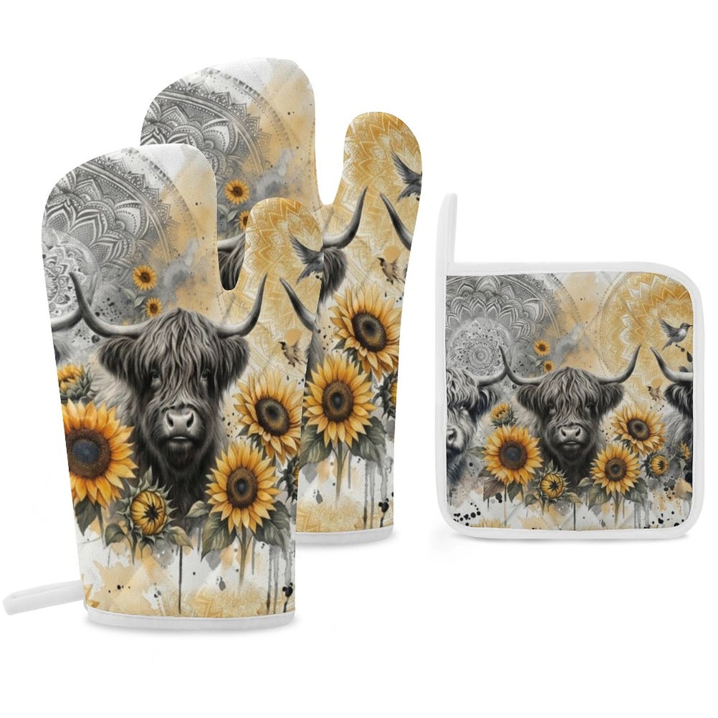 Goldie Oven Mitts & Pot Holder Set of 3
