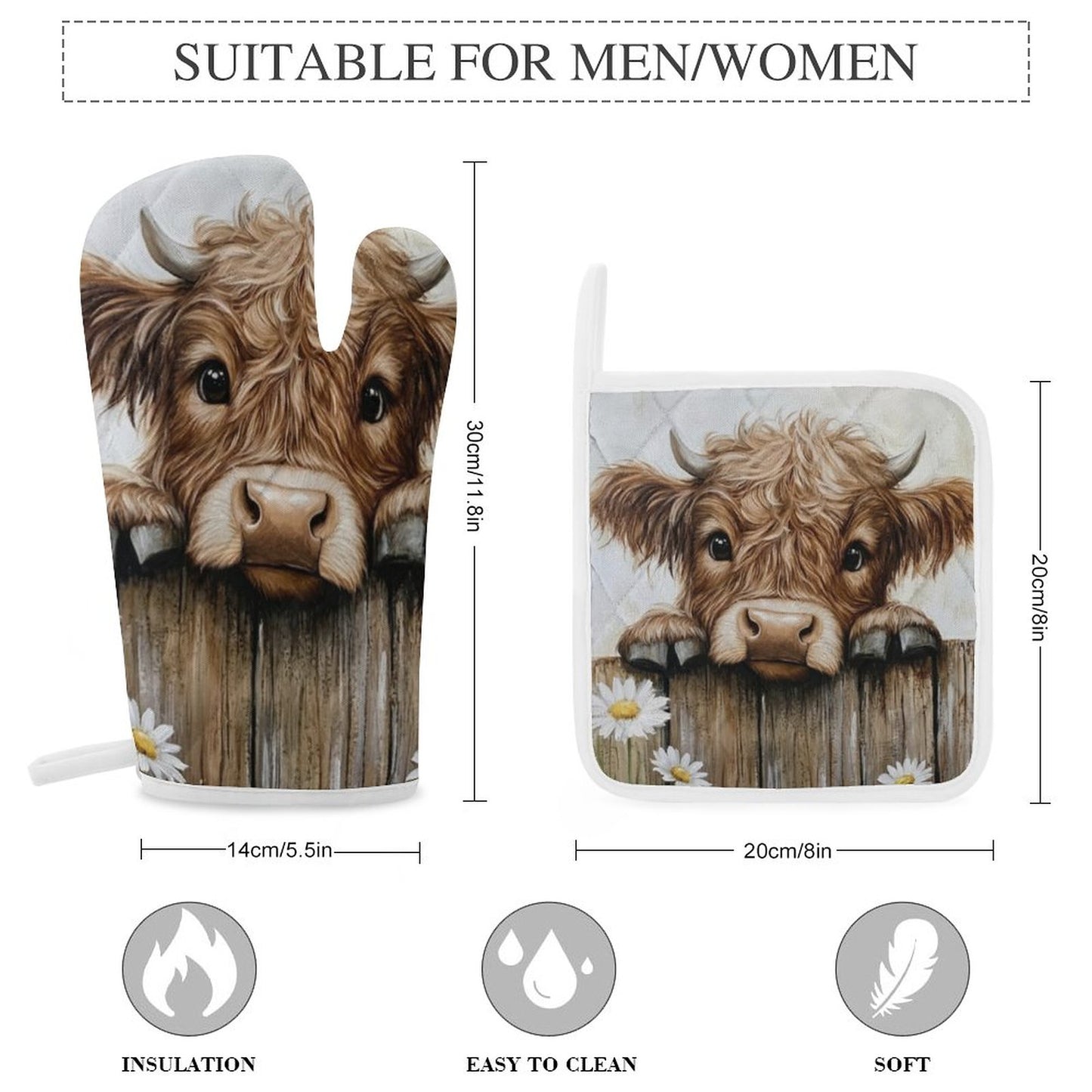 Bonnie Oven Mitts & Pot Holder Set of 3