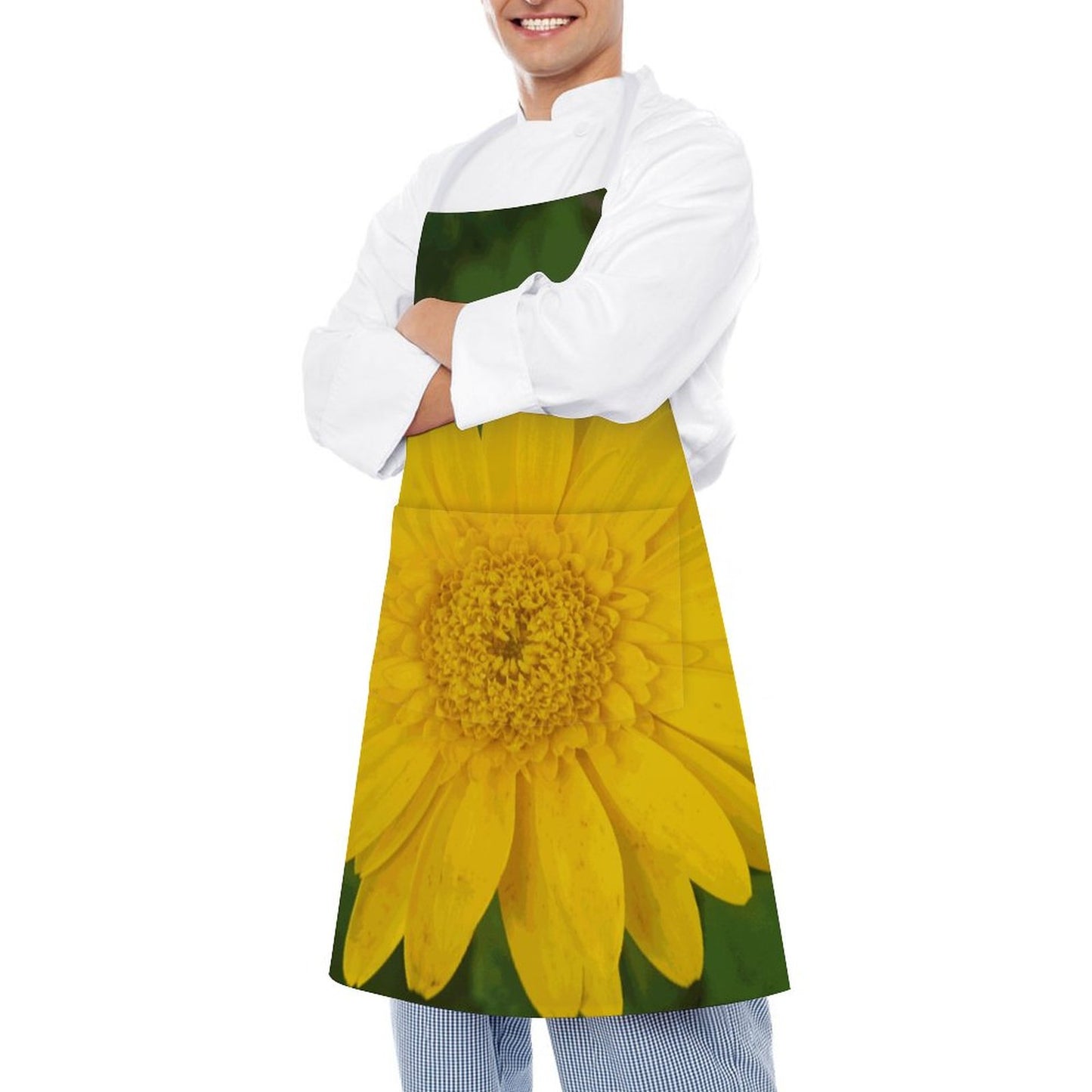 Yellow Gerbera Adult Apron with Pocket