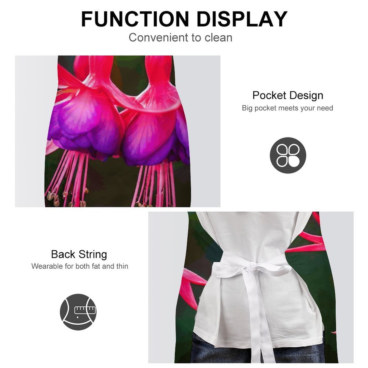 Divine Fuchsia Adult Apron with Pocket