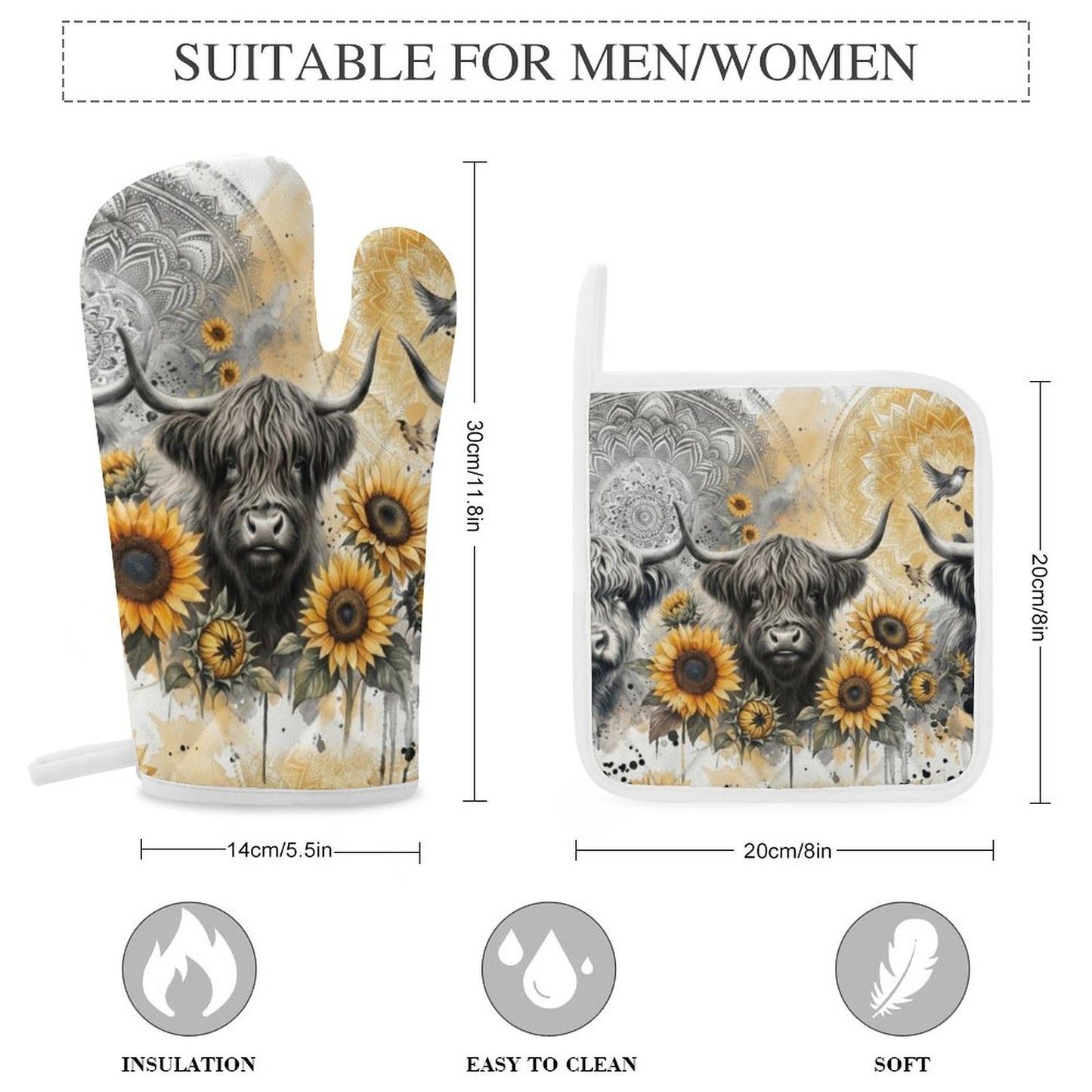 Goldie Oven Mitts & Pot Holder Set of 3