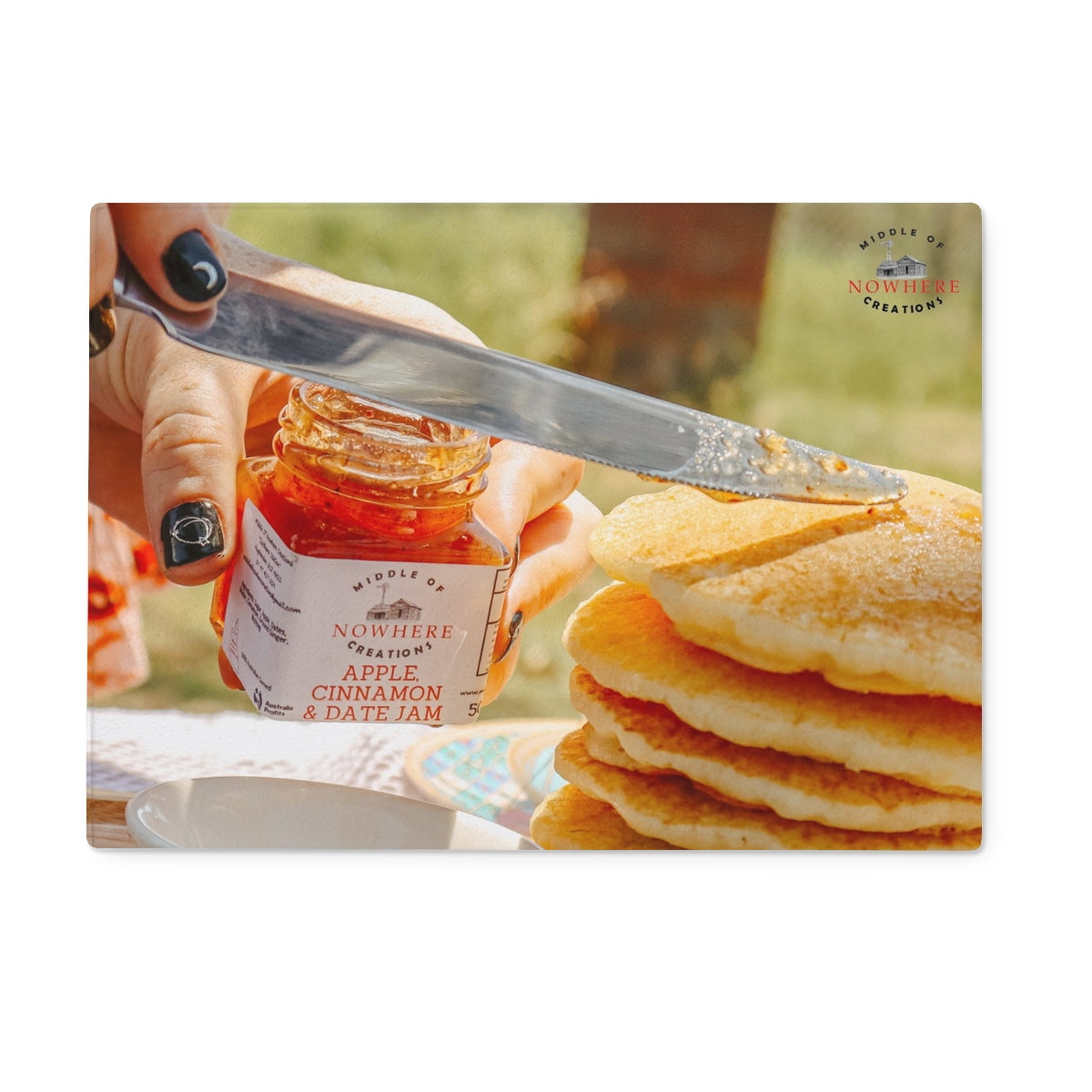 Apple, Cinnamon & Date Jam Glass Chopping Board