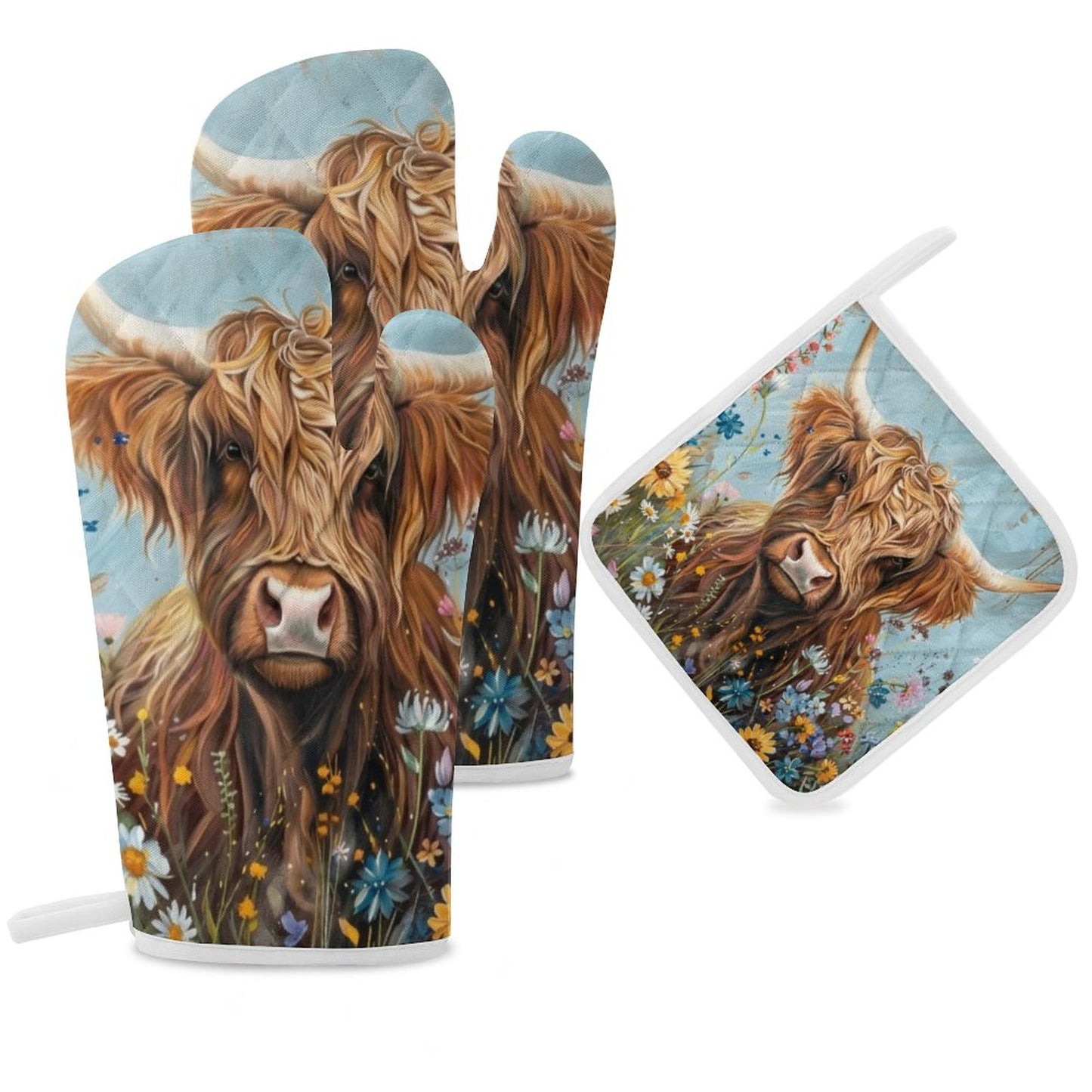 Betsy Oven Mitts & Pot Holder Set of 3