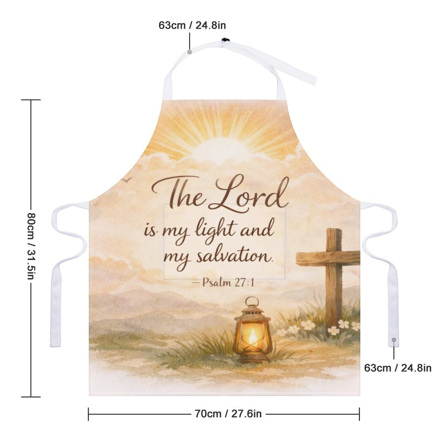 The Lord Is My Light Adult Apron with Pocket