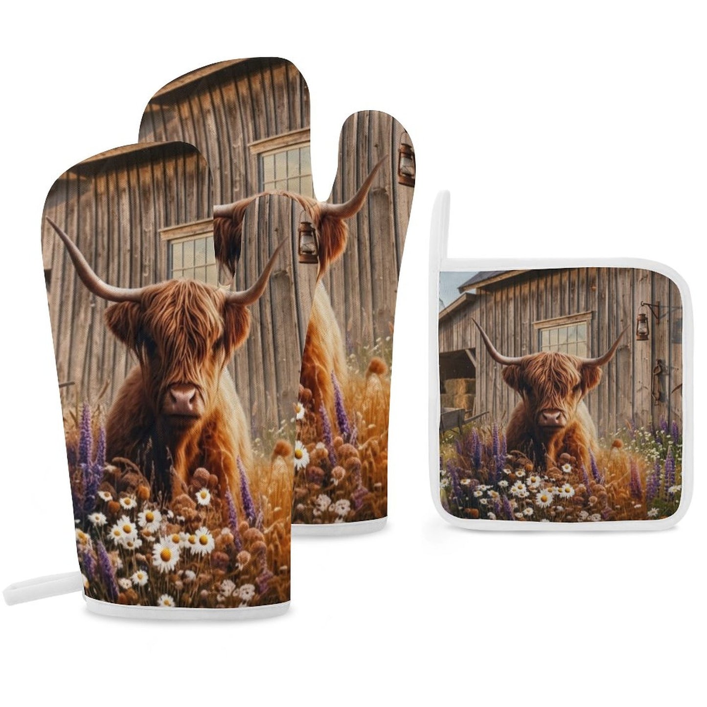 Caroline Oven Mitts & Pot Holder Set of 3