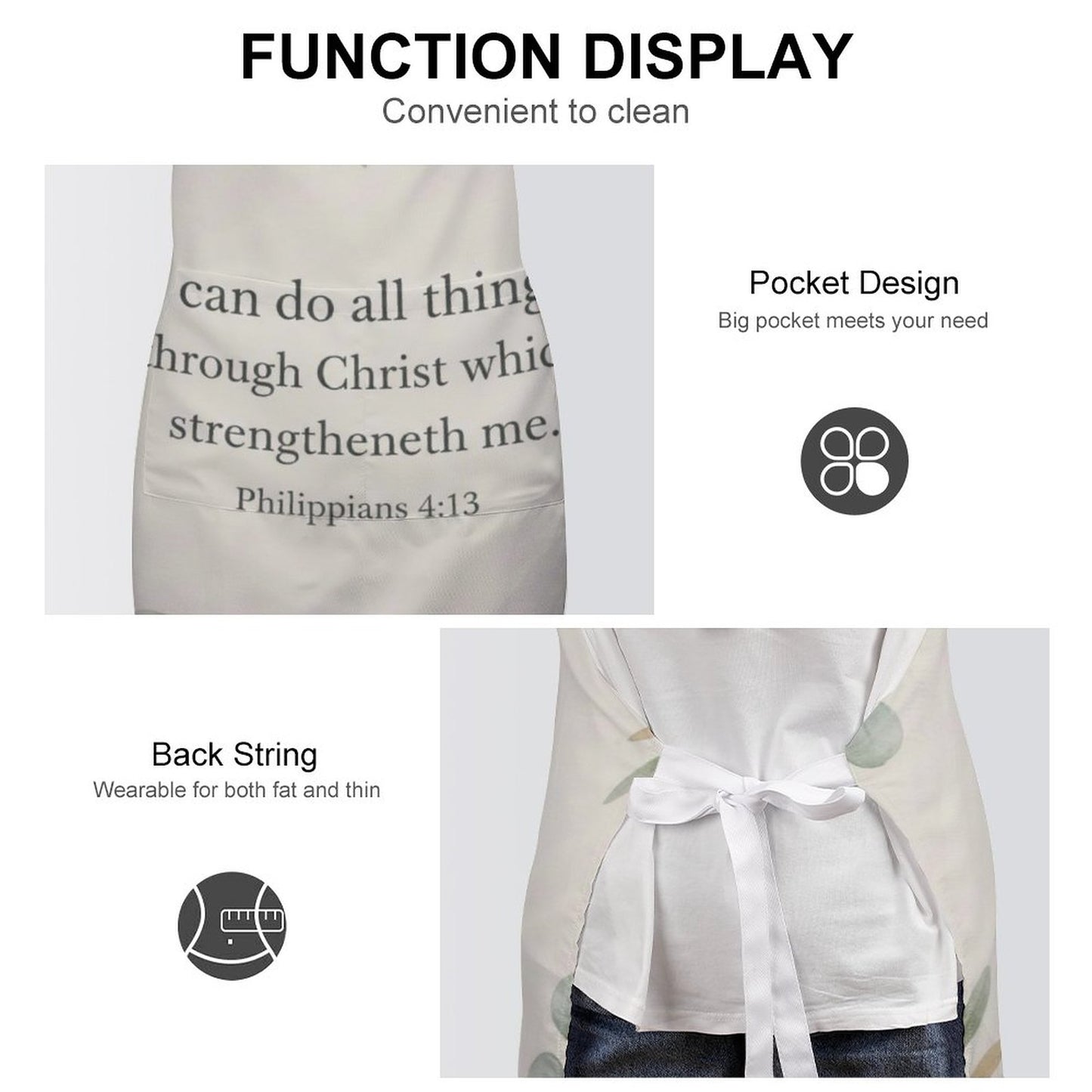 I can Do All Things Adult Apron with Pocket