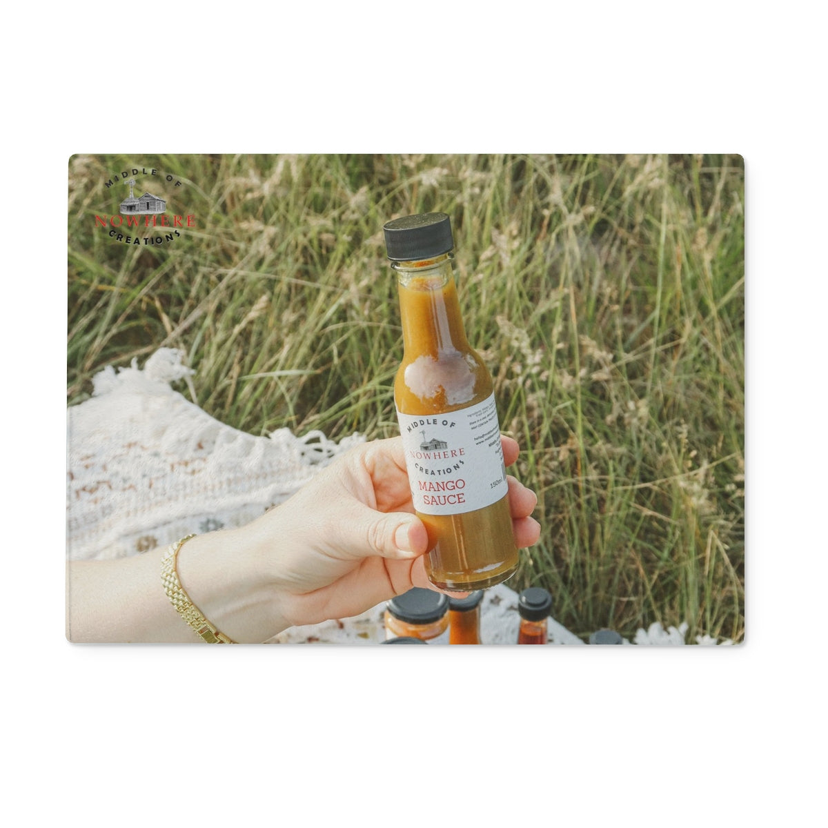 Mango Sauce Glass Chopping Board