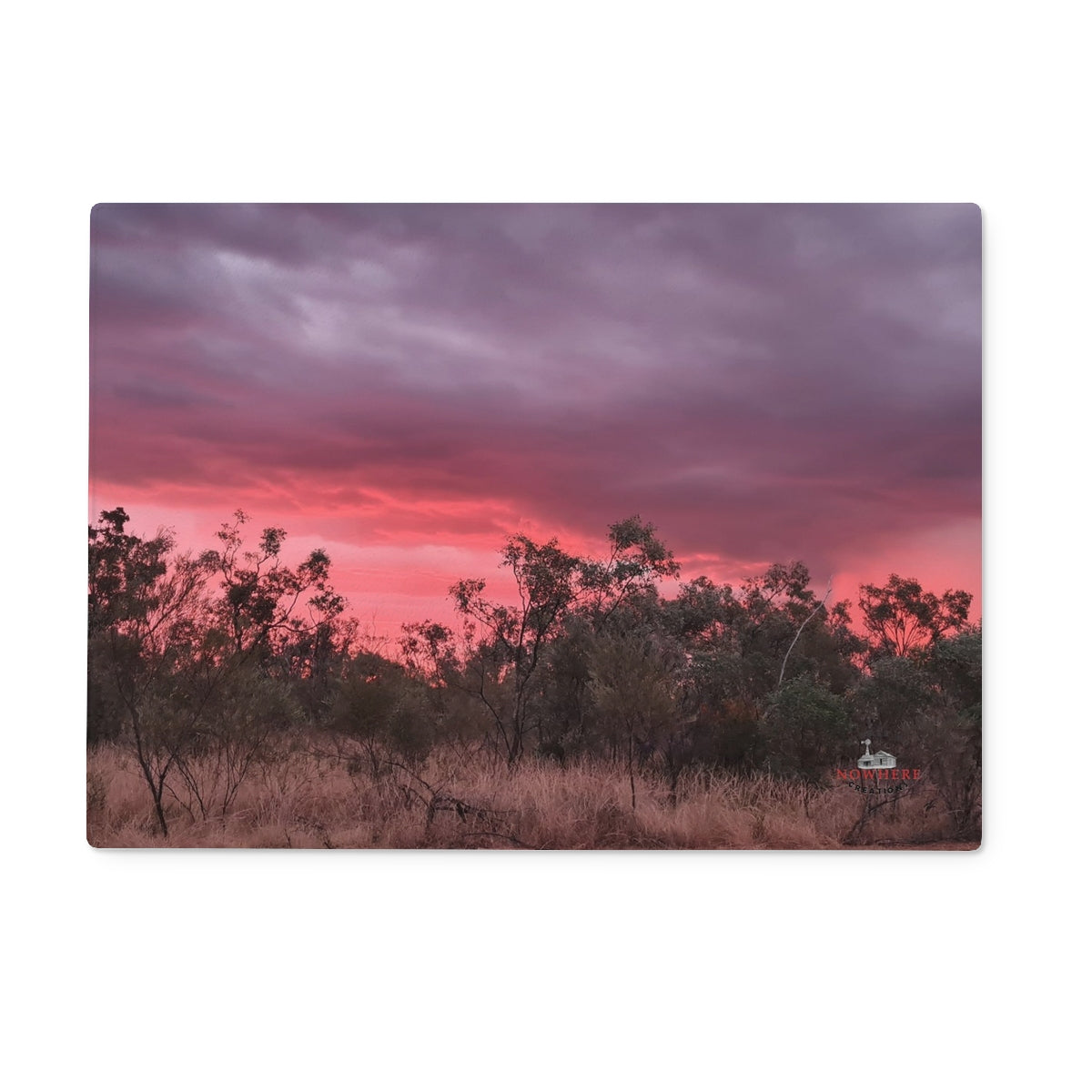 Elegant Sunset Glass Chopping Board