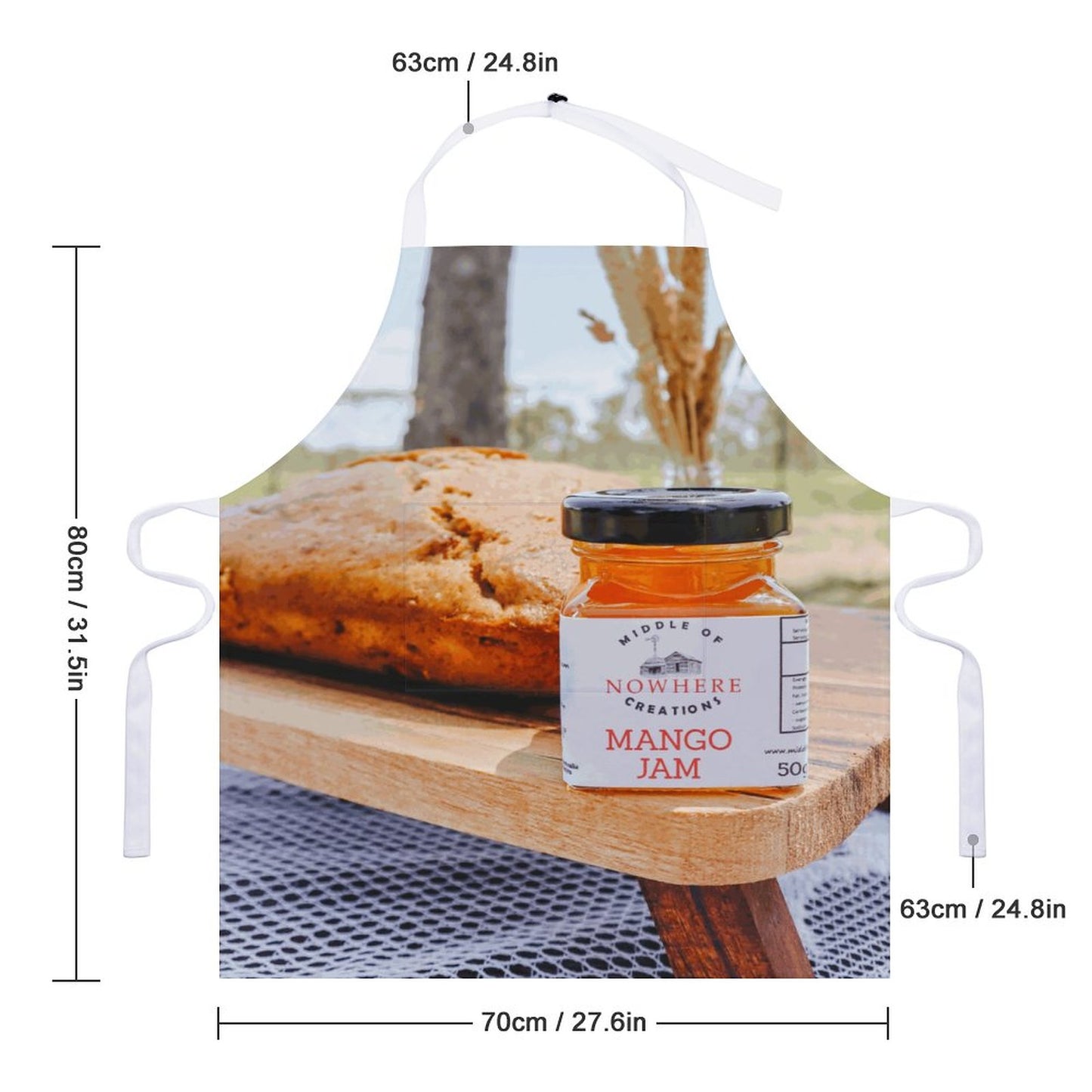 Fresh Bread and Jam Adult Apron with Pocket