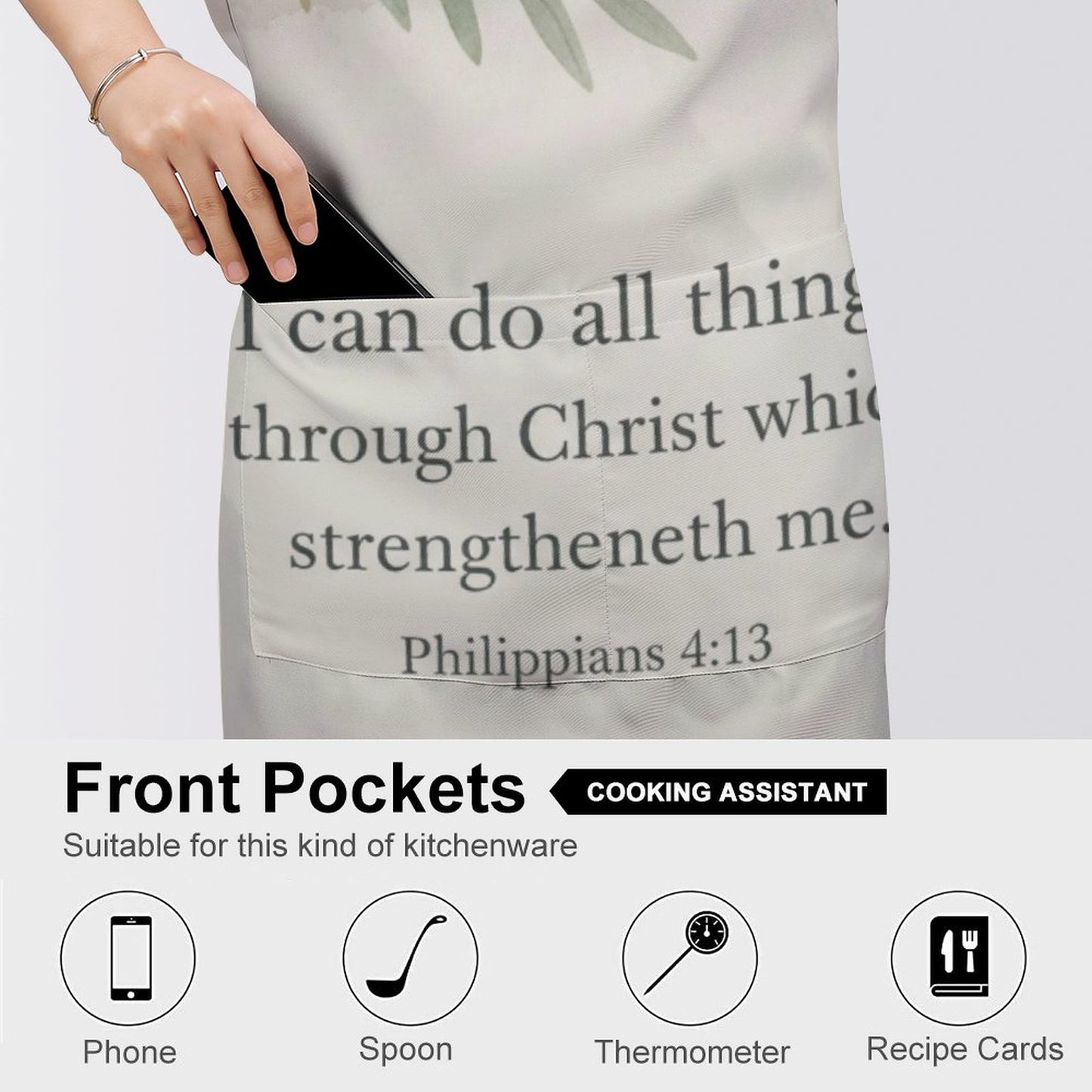 I can Do All Things Adult Apron with Pocket