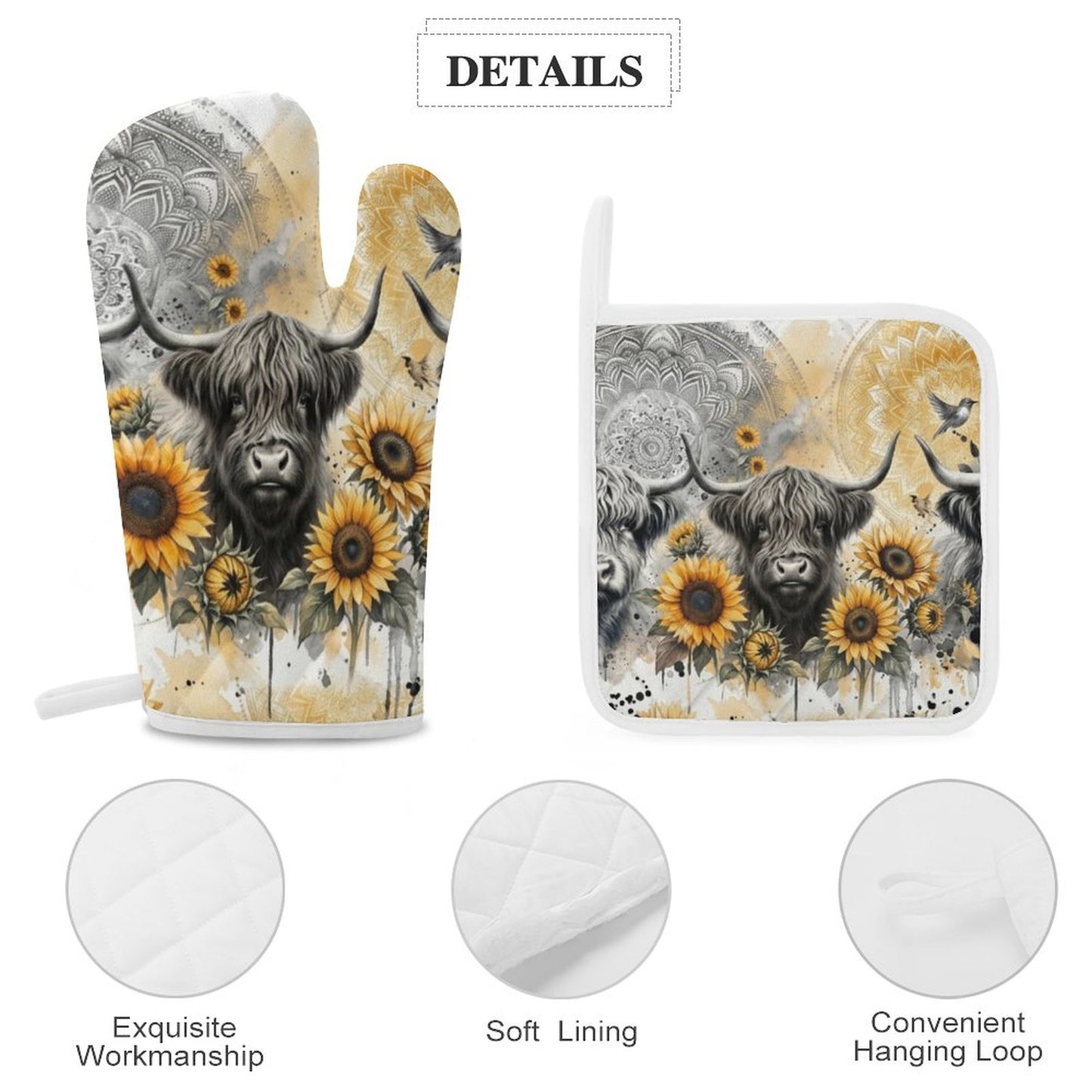 Goldie Oven Mitts & Pot Holder Set of 3