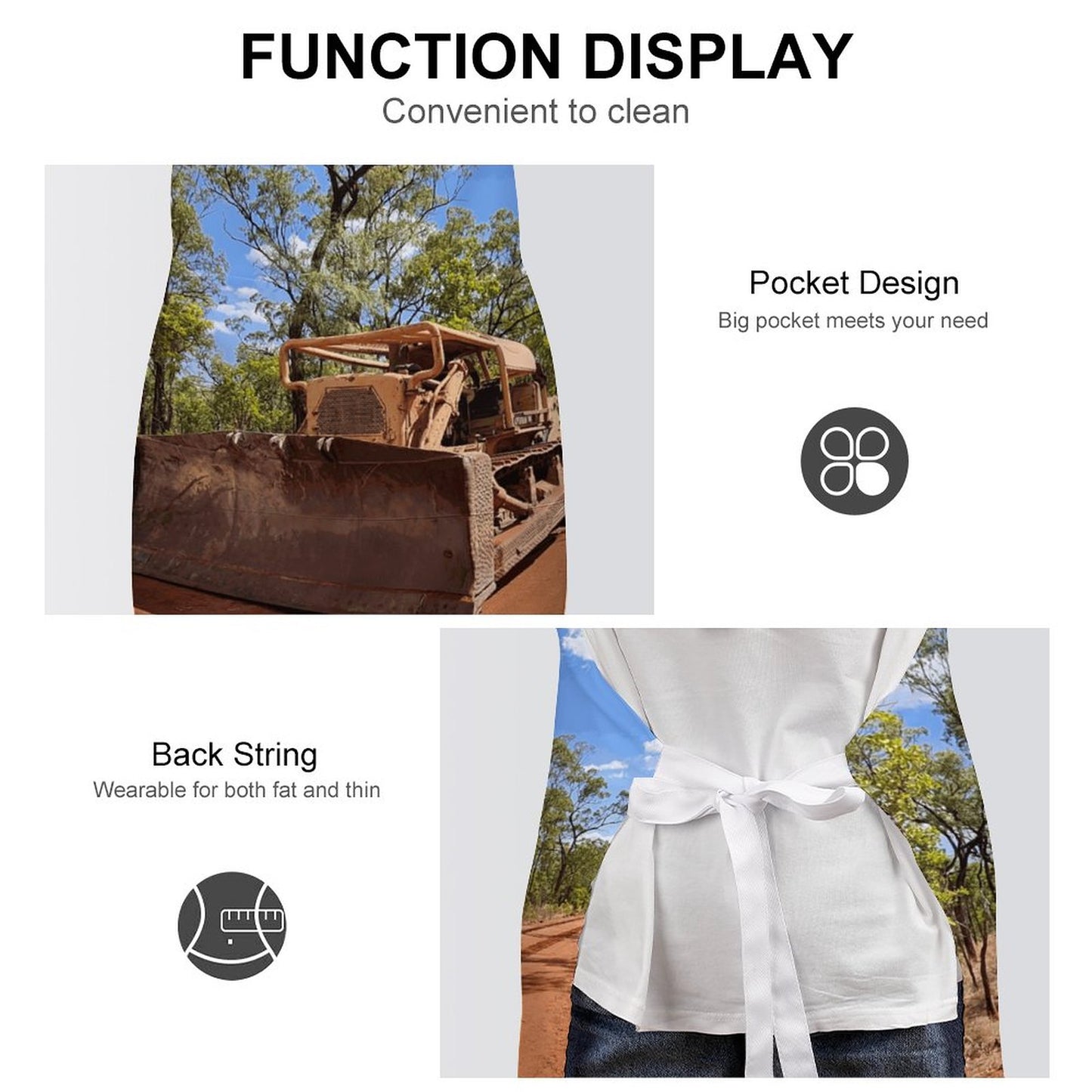 D9 Dozer Adult Apron with Pocket