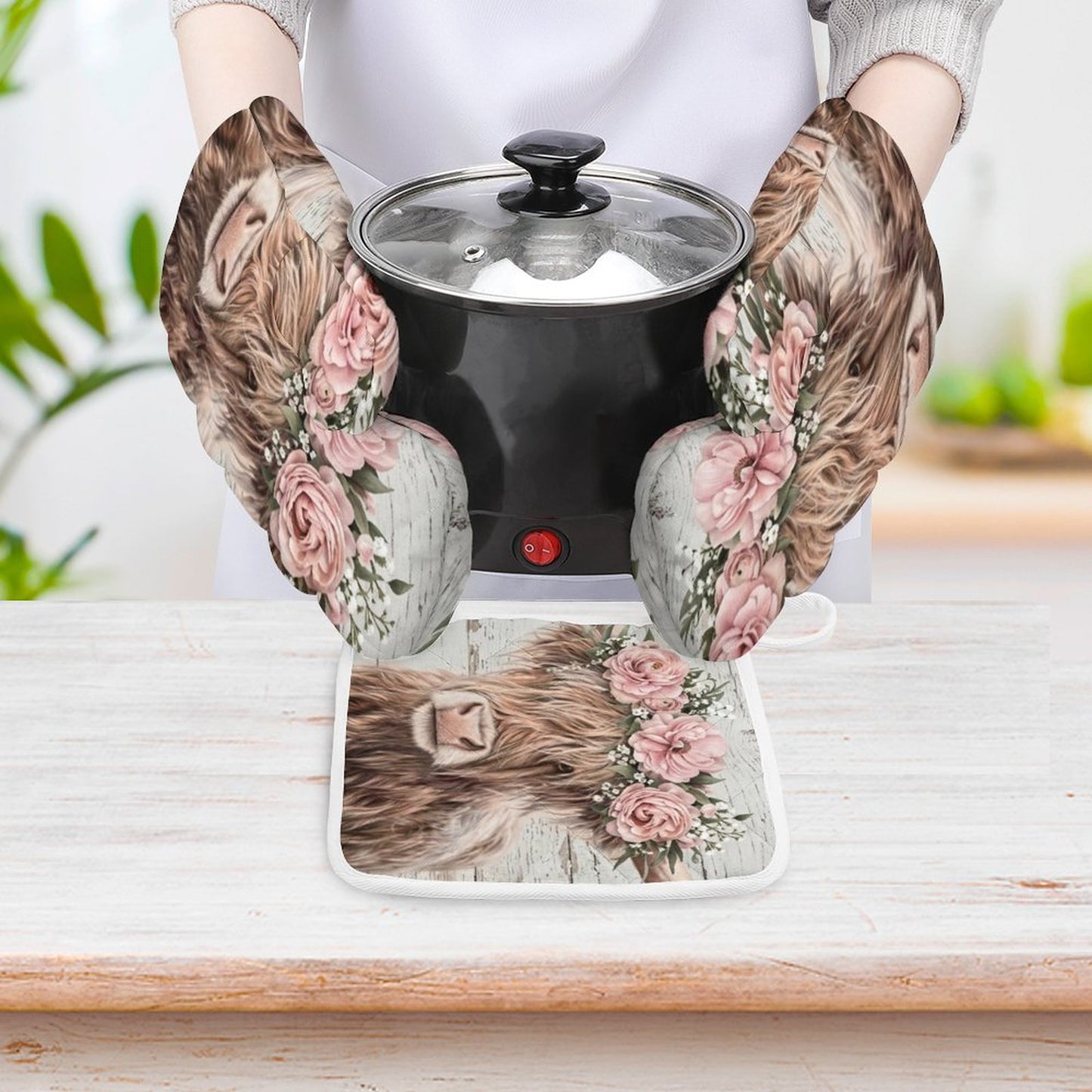 Faye Oven Mitts & Pot Holder Set of 3