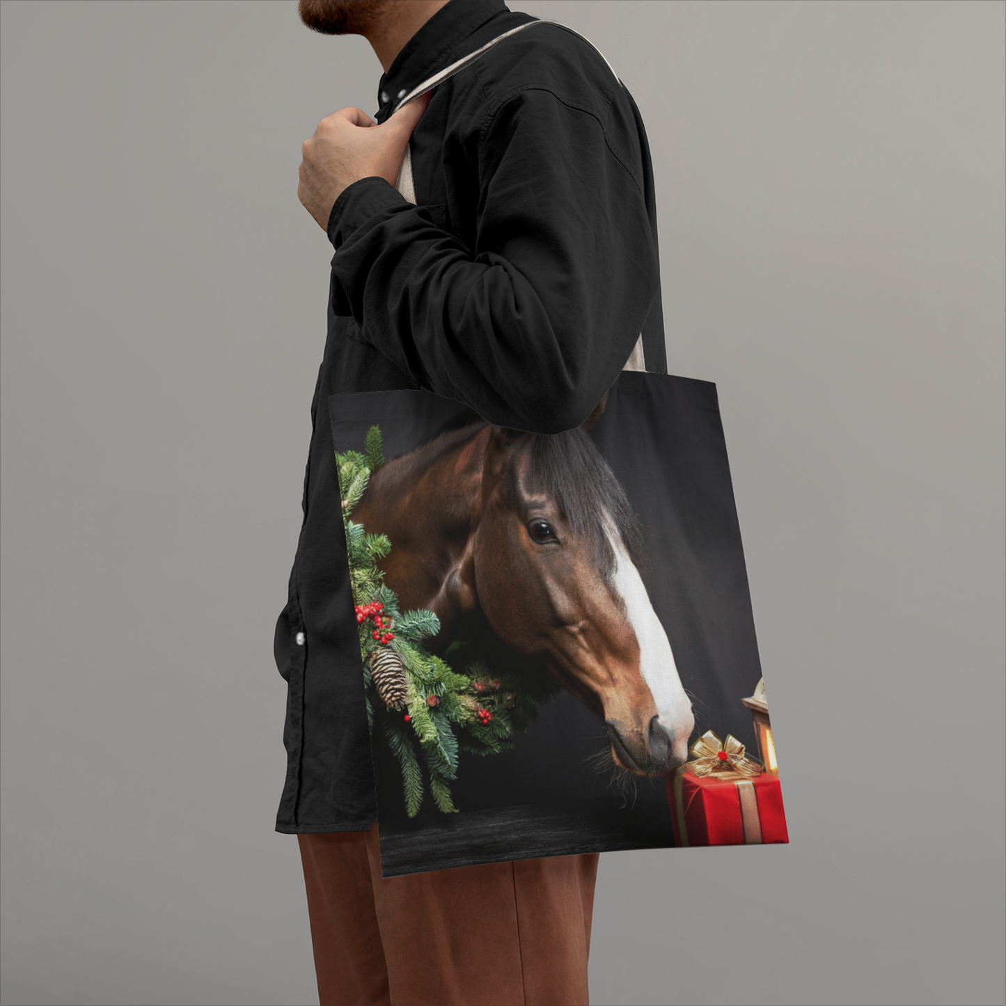 Rosie's Christmas Natural Canvas Tote Bag