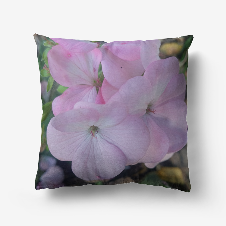 Pink Geranium Hypoallergenic Throw Pillow