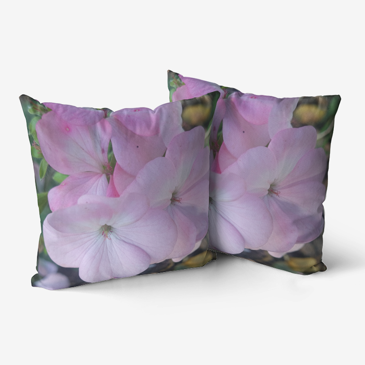 Pink Geranium Hypoallergenic Throw Pillow