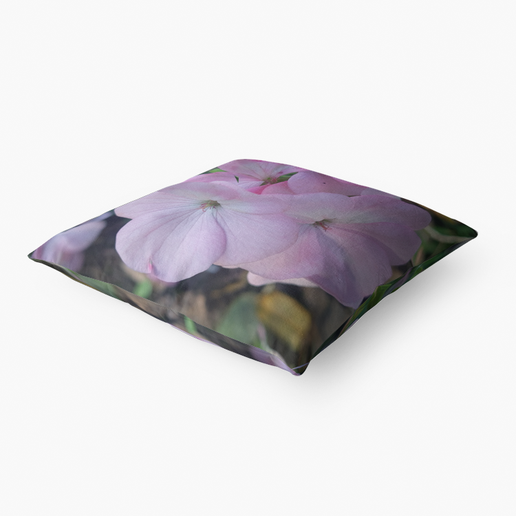Pink Geranium Hypoallergenic Throw Pillow