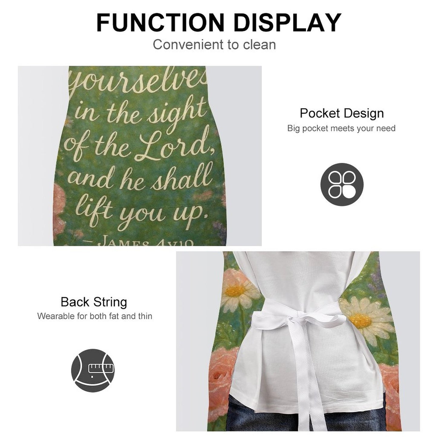 Humble Yourselves Adult Apron with Pocket