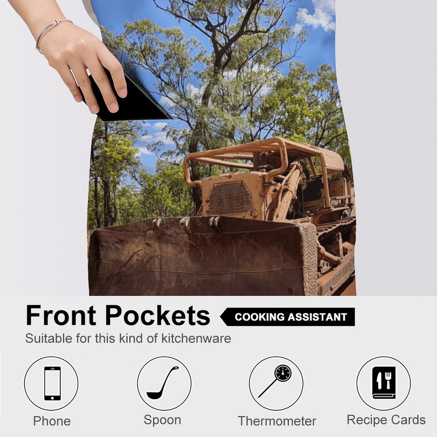 D9 Dozer Adult Apron with Pocket