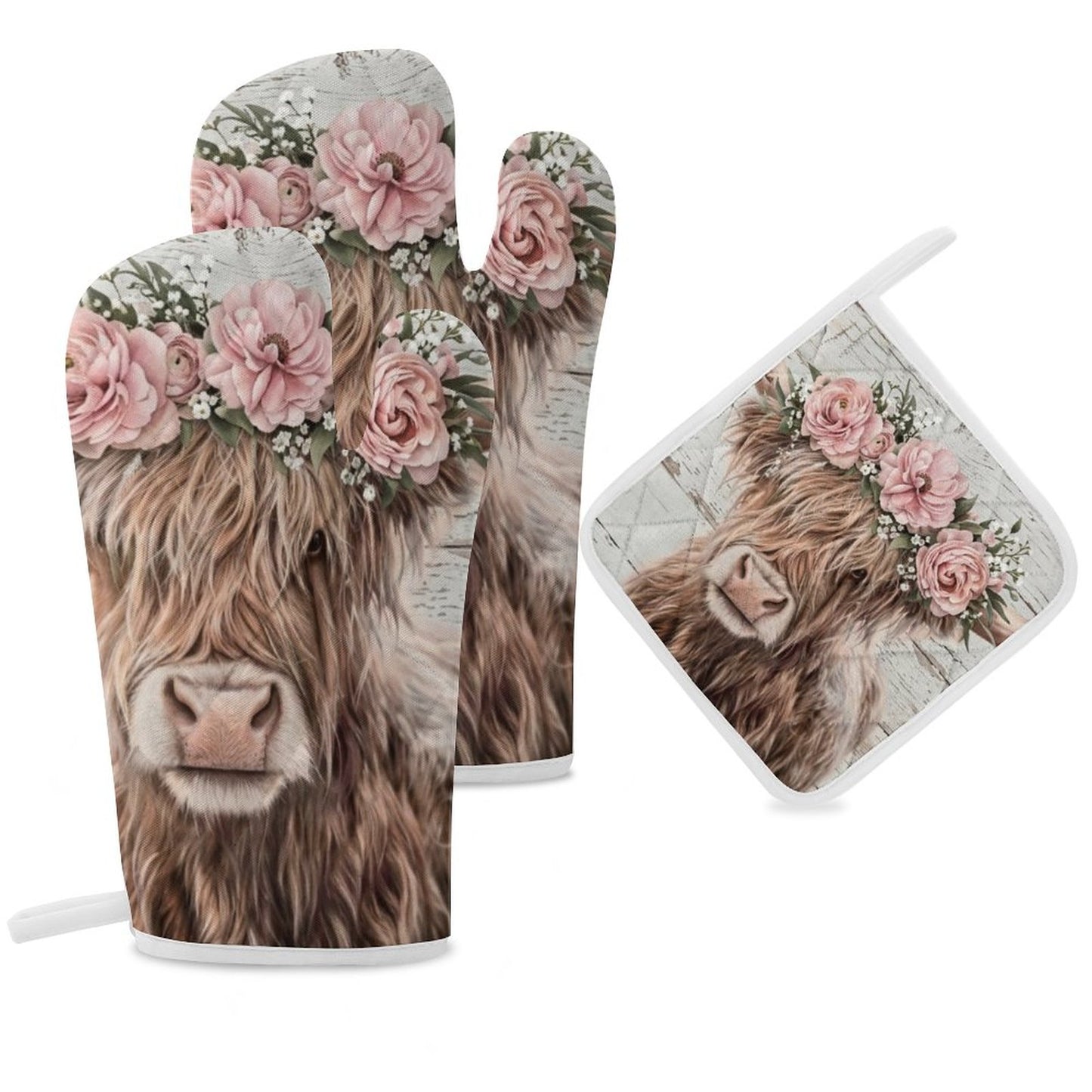 Faye Oven Mitts & Pot Holder Set of 3