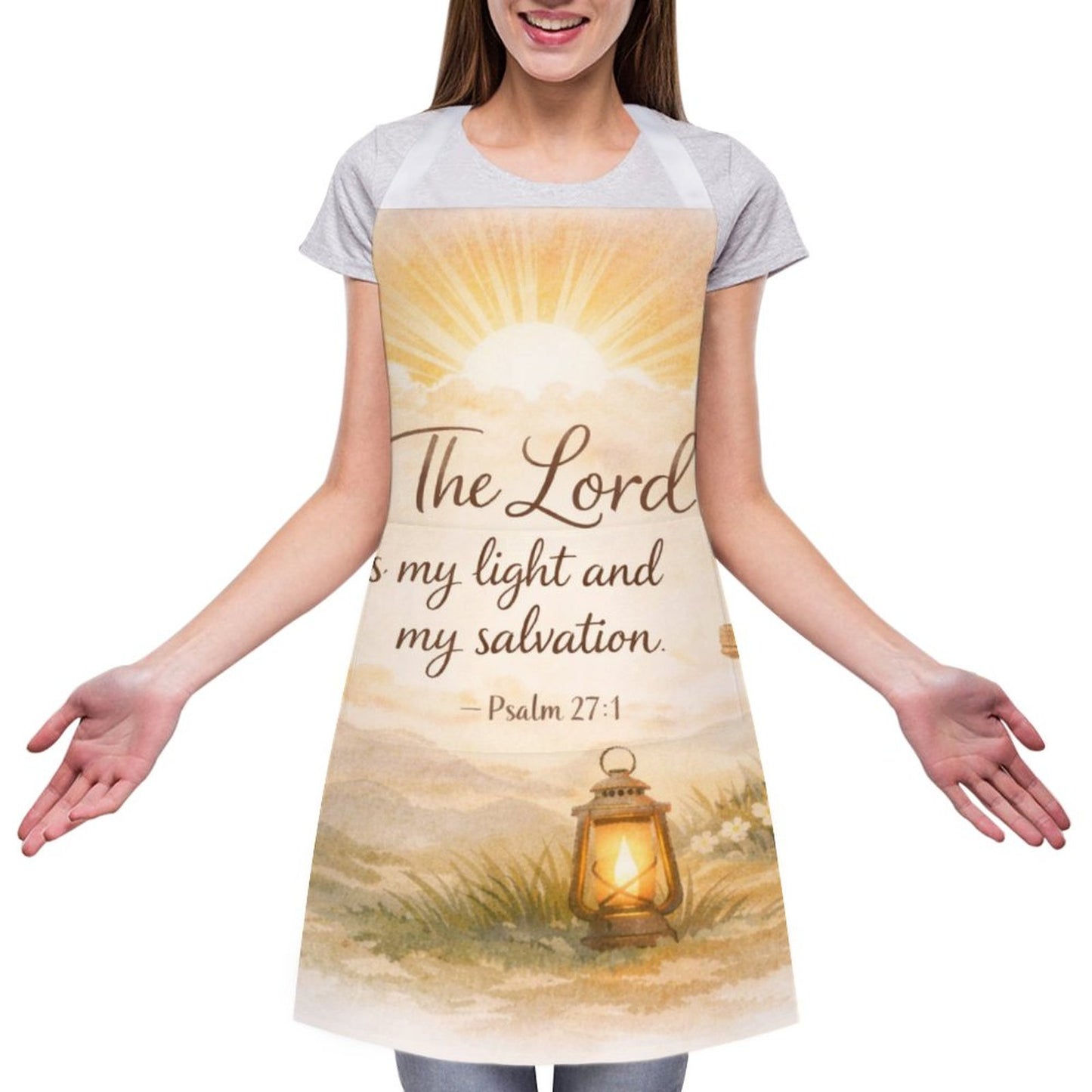 The Lord Is My Light Adult Apron with Pocket