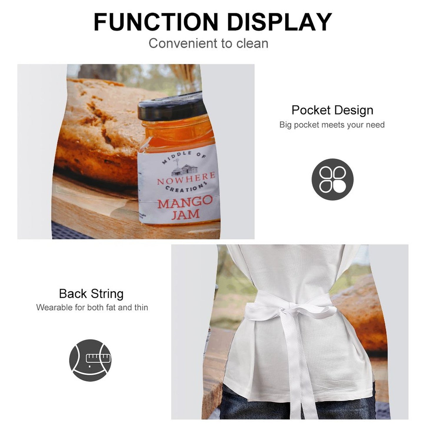Fresh Bread and Jam Adult Apron with Pocket