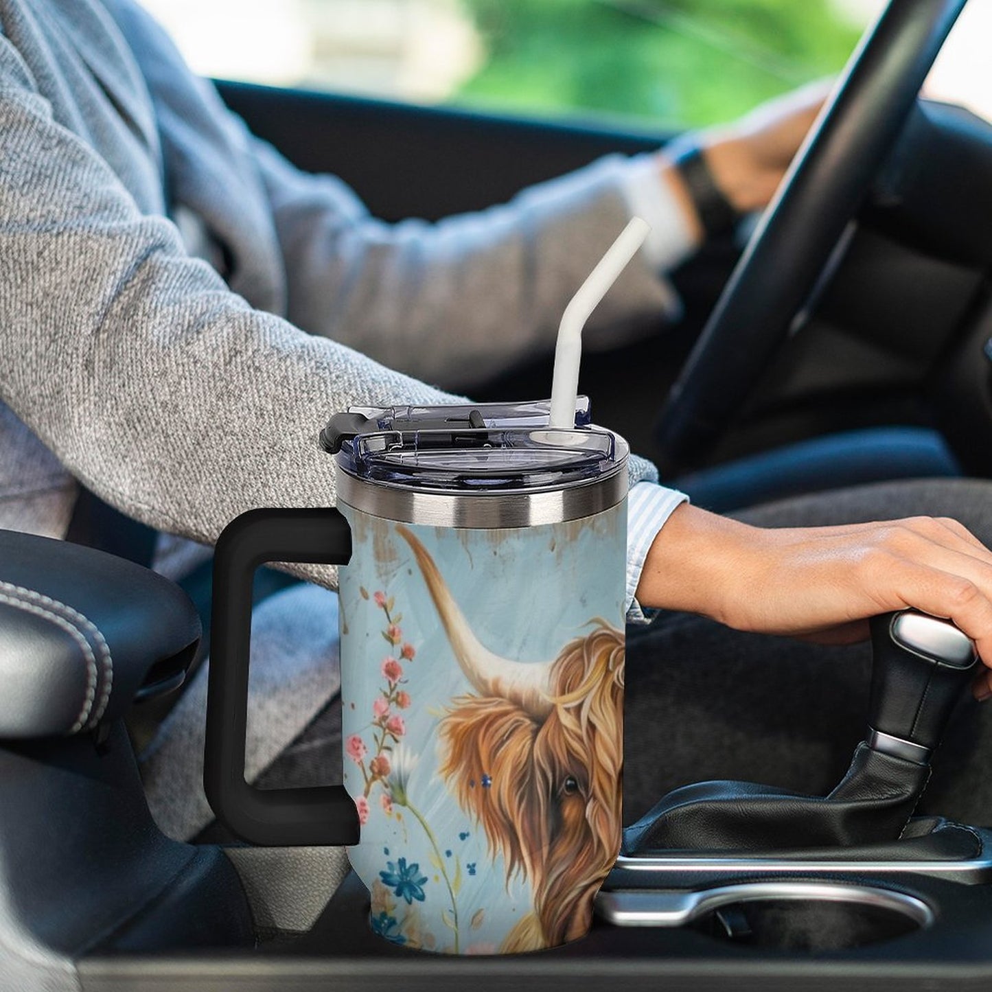 Betsy 40oz Insulated Tumbler with Handle and Straw