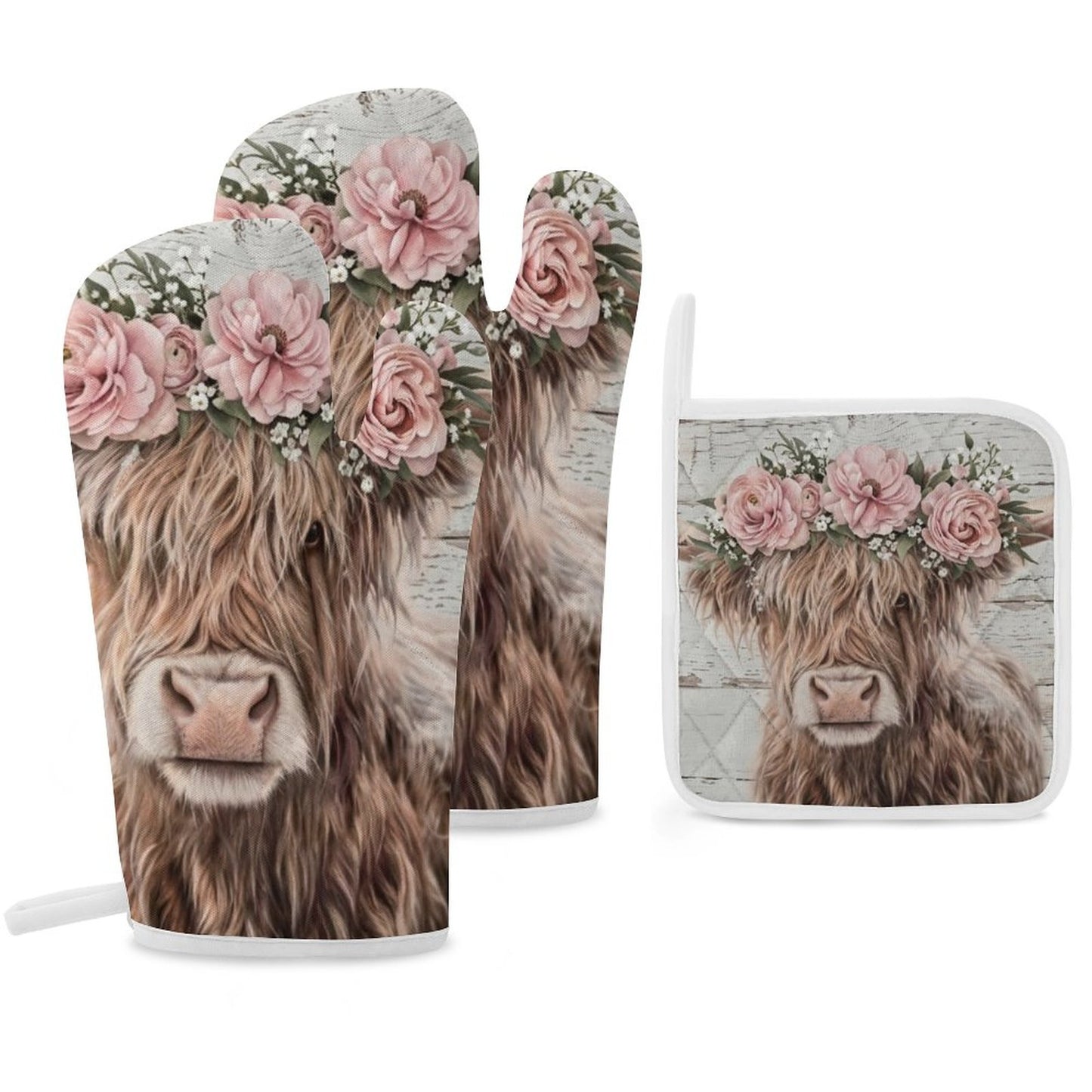 Faye Oven Mitts & Pot Holder Set of 3