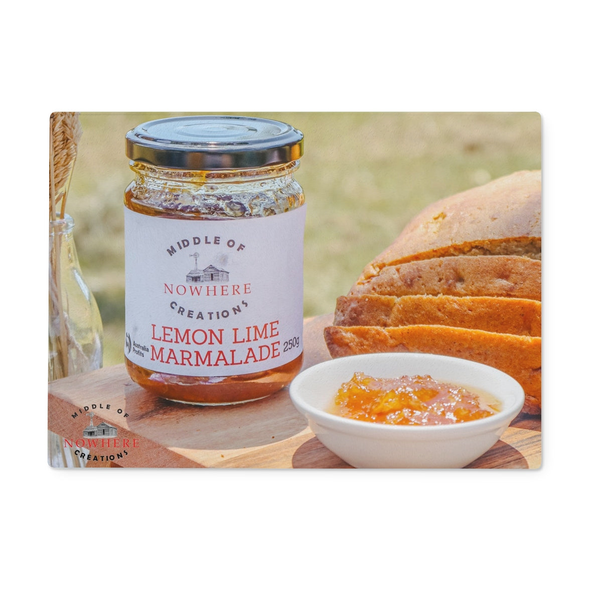 Lemon Lime Marmalade Glass Chopping Board