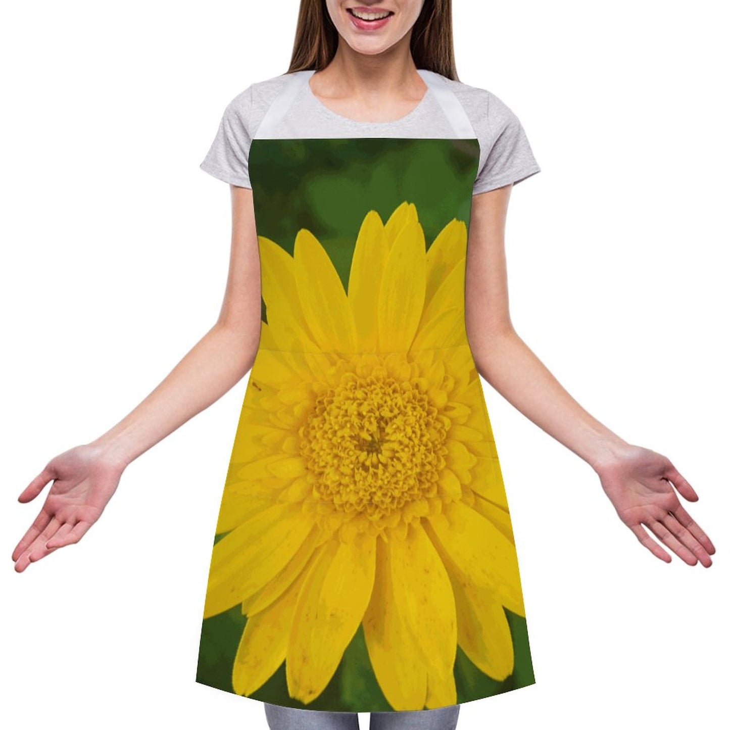 Yellow Gerbera Adult Apron with Pocket
