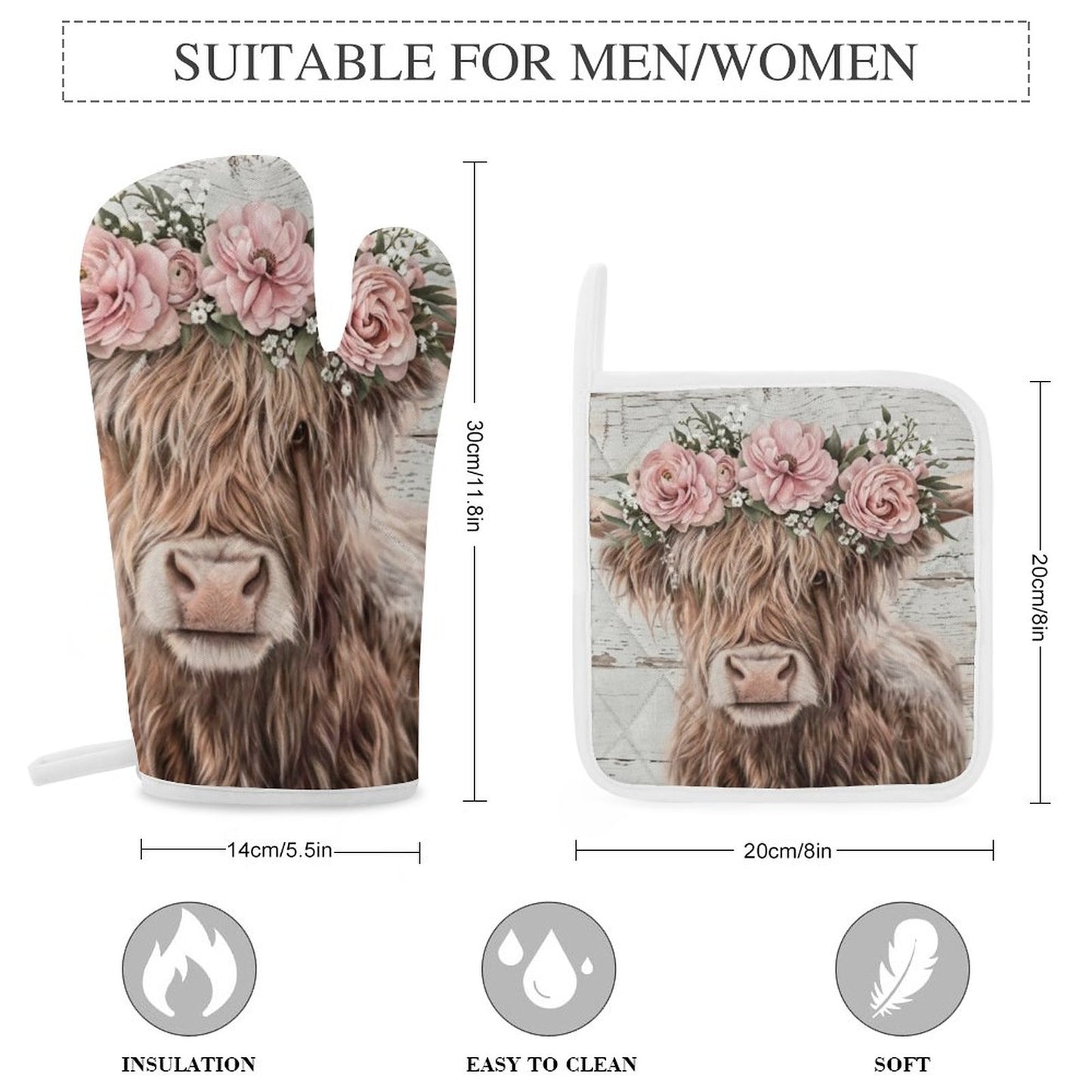 Faye Oven Mitts & Pot Holder Set of 3