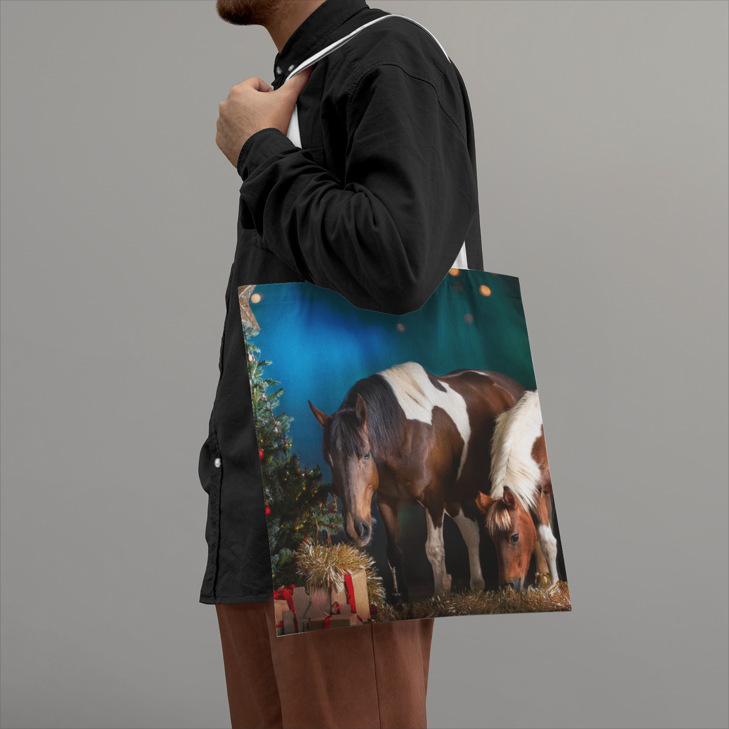 Freya & Trixie's Christmas Natural Canvas Tote Bag