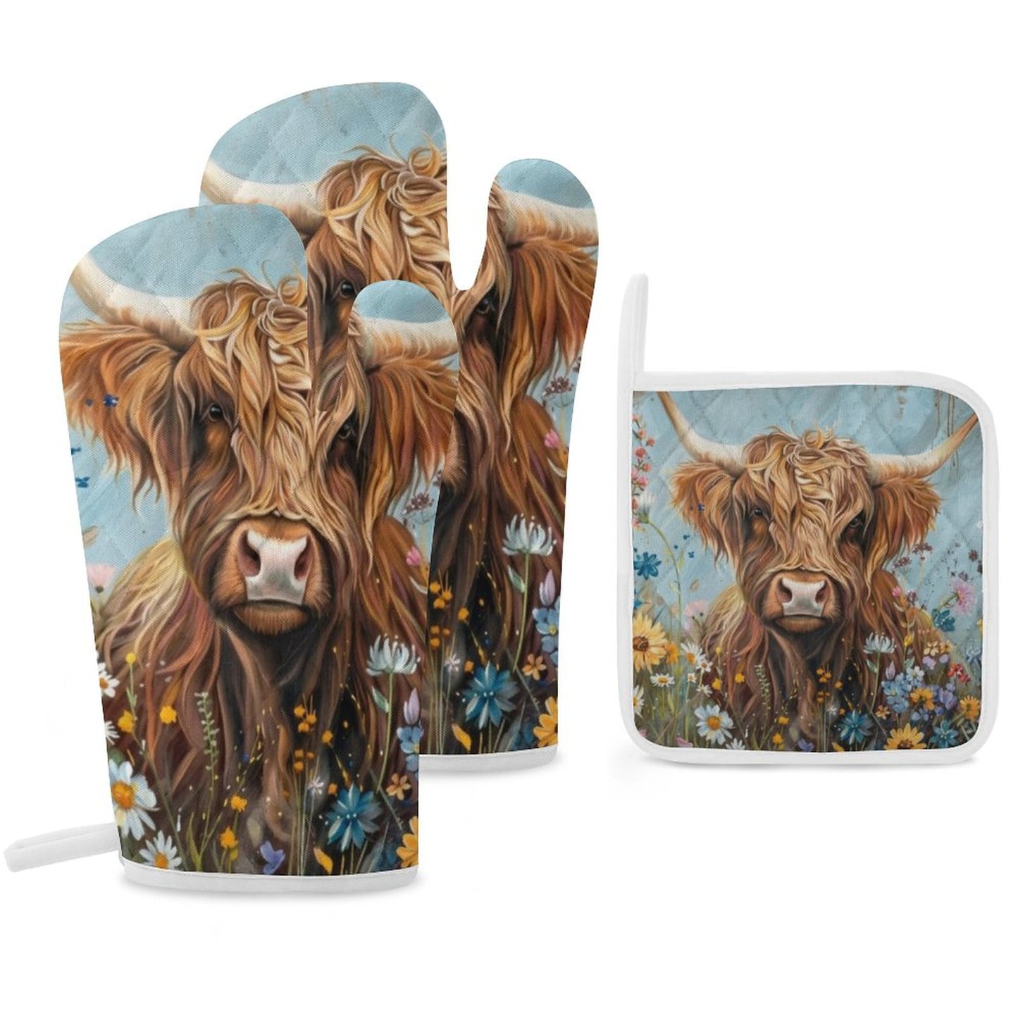 Betsy Oven Mitts & Pot Holder Set of 3