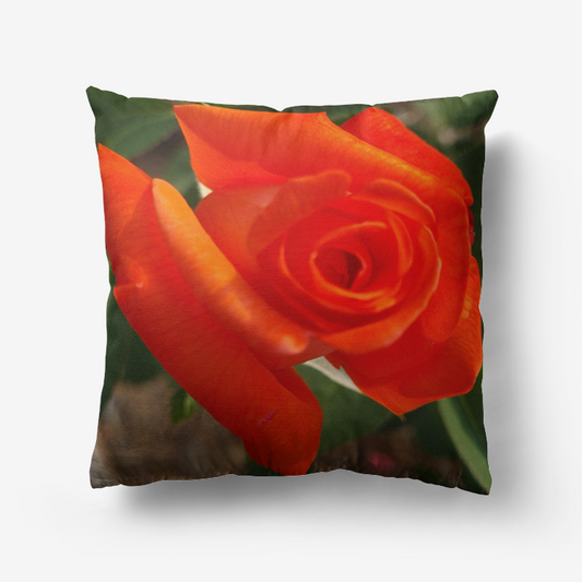 Orange Rose Premium Hypoallergenic Throw Pillow