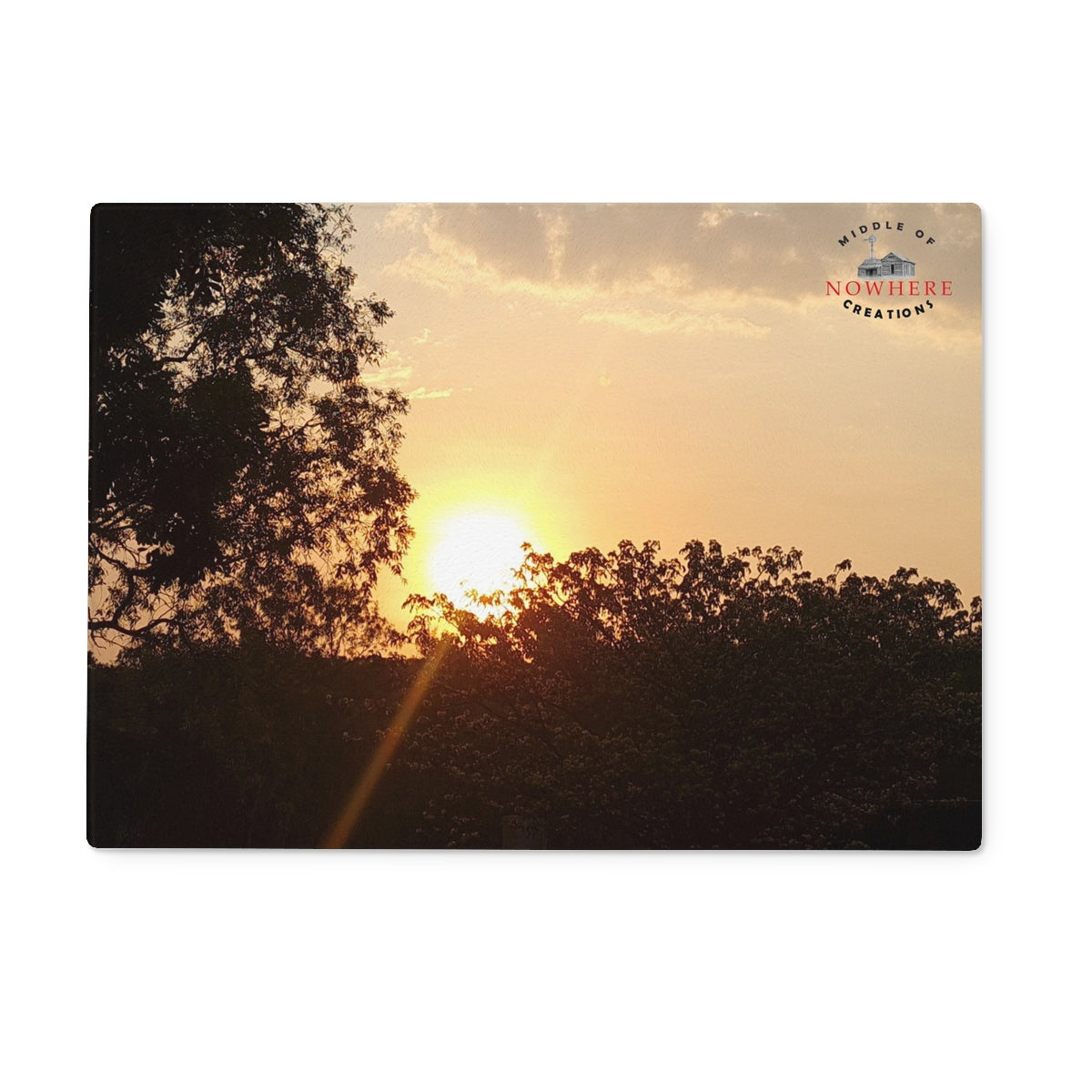 Sunset Delight Glass Chopping Board