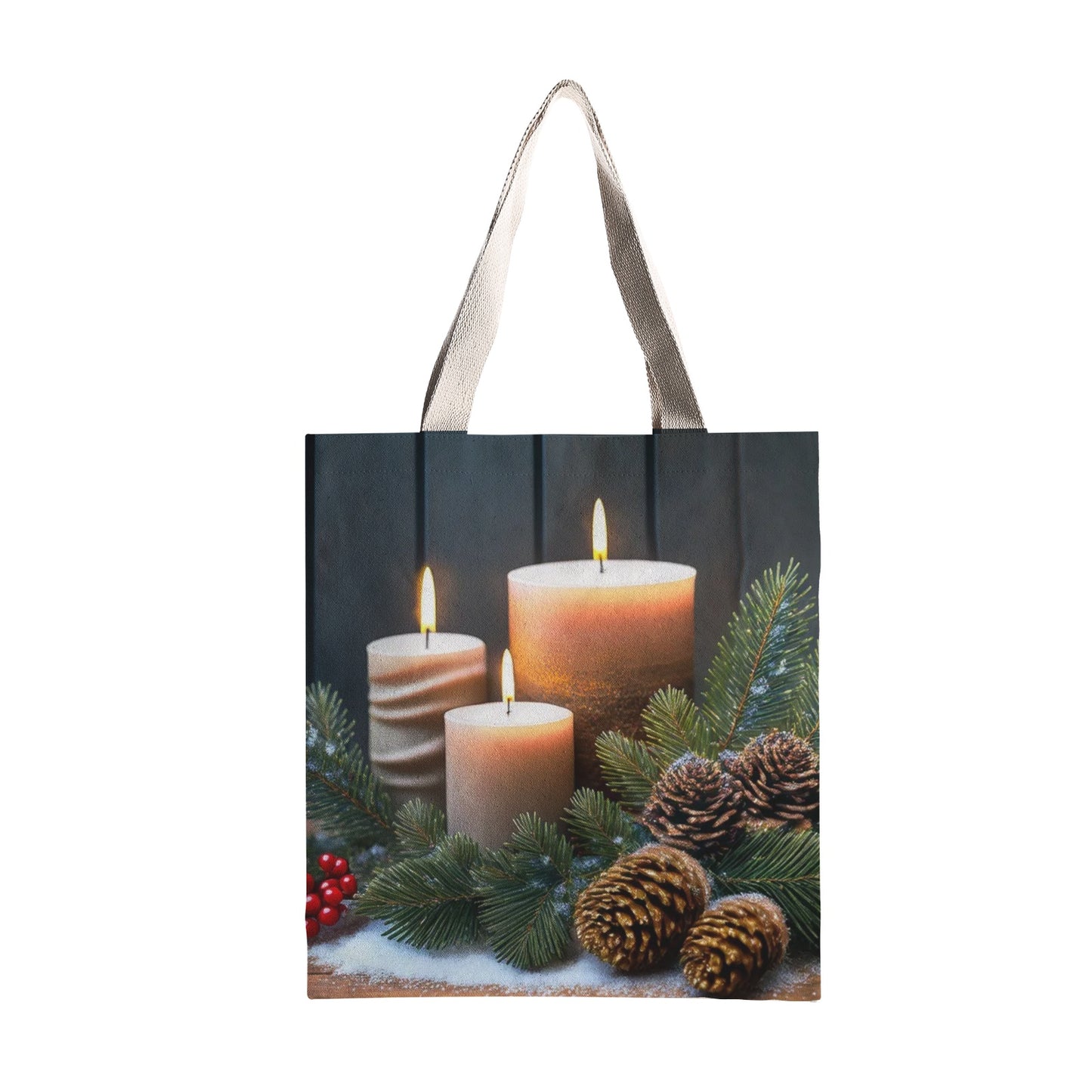 Candles For Christmas Natural Canvas Tote Bag