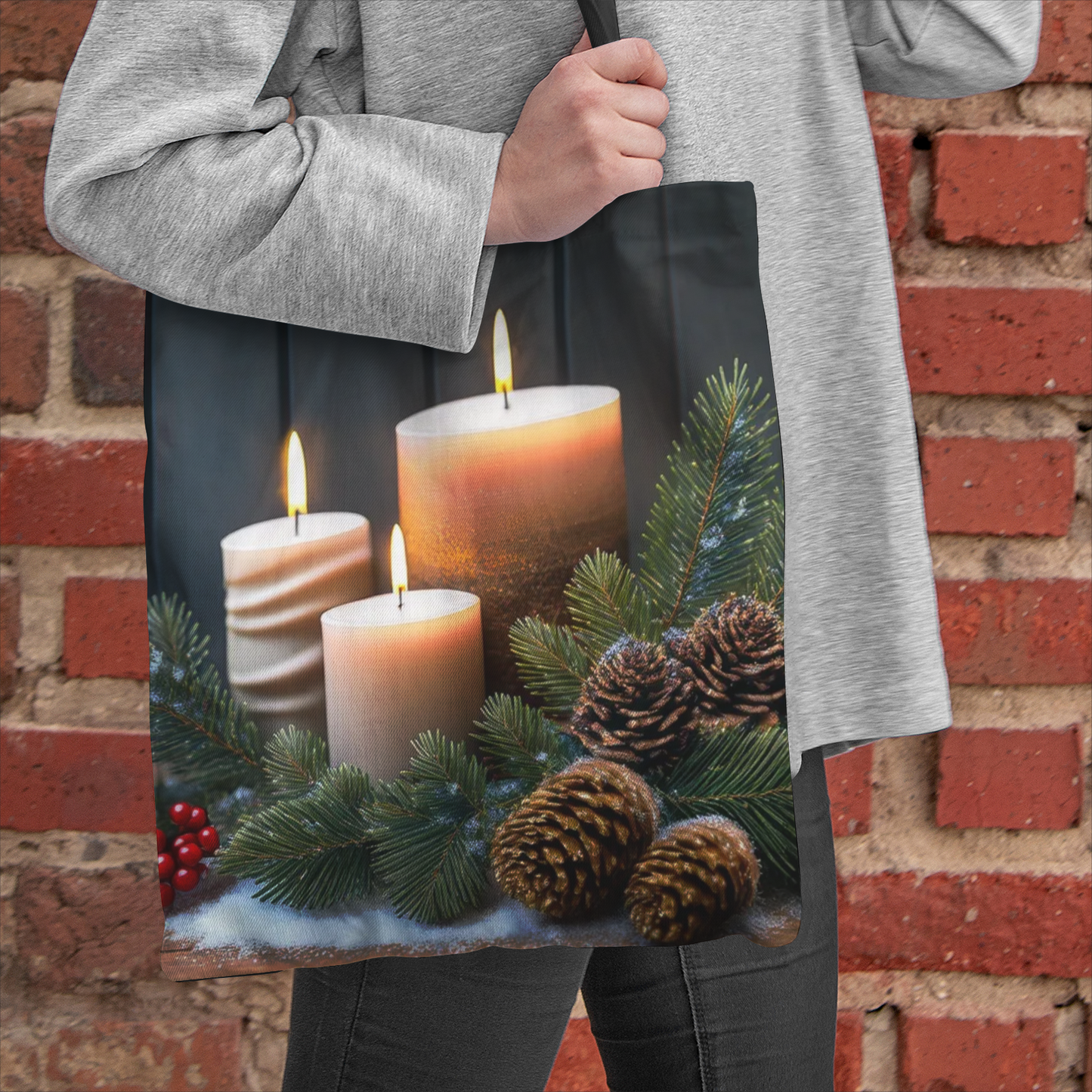 Candles For Christmas Natural Canvas Tote Bag