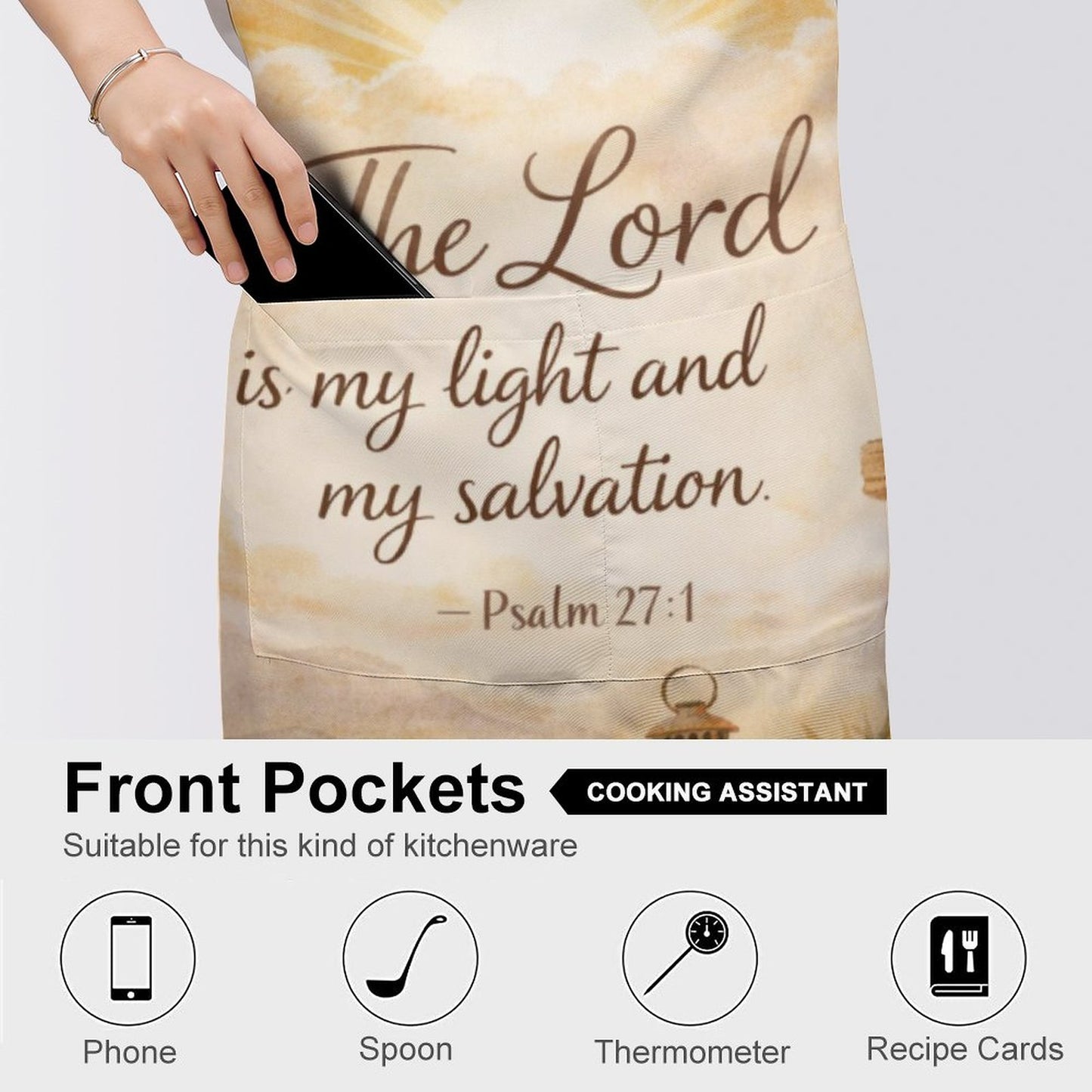 The Lord Is My Light Adult Apron with Pocket
