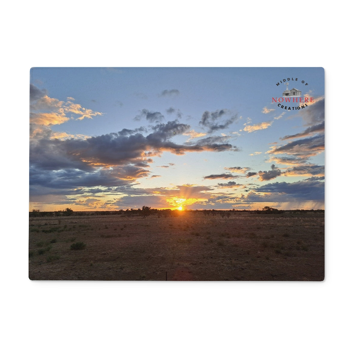 Graceful Sunrise Glass Chopping Board