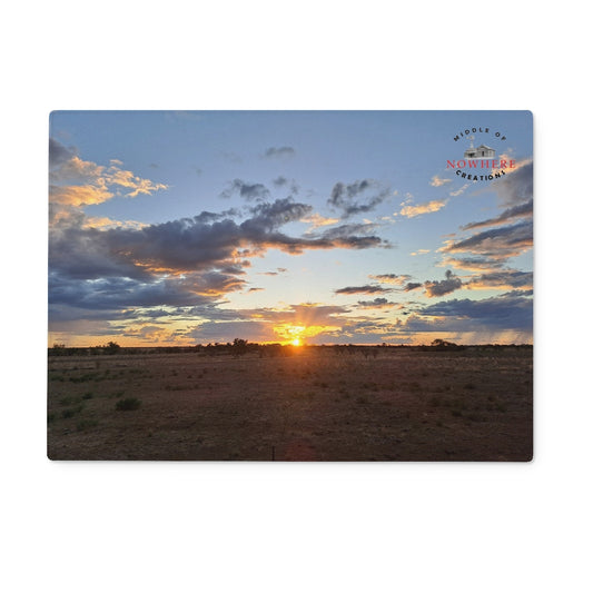 Graceful Sunrise Glass Chopping Board